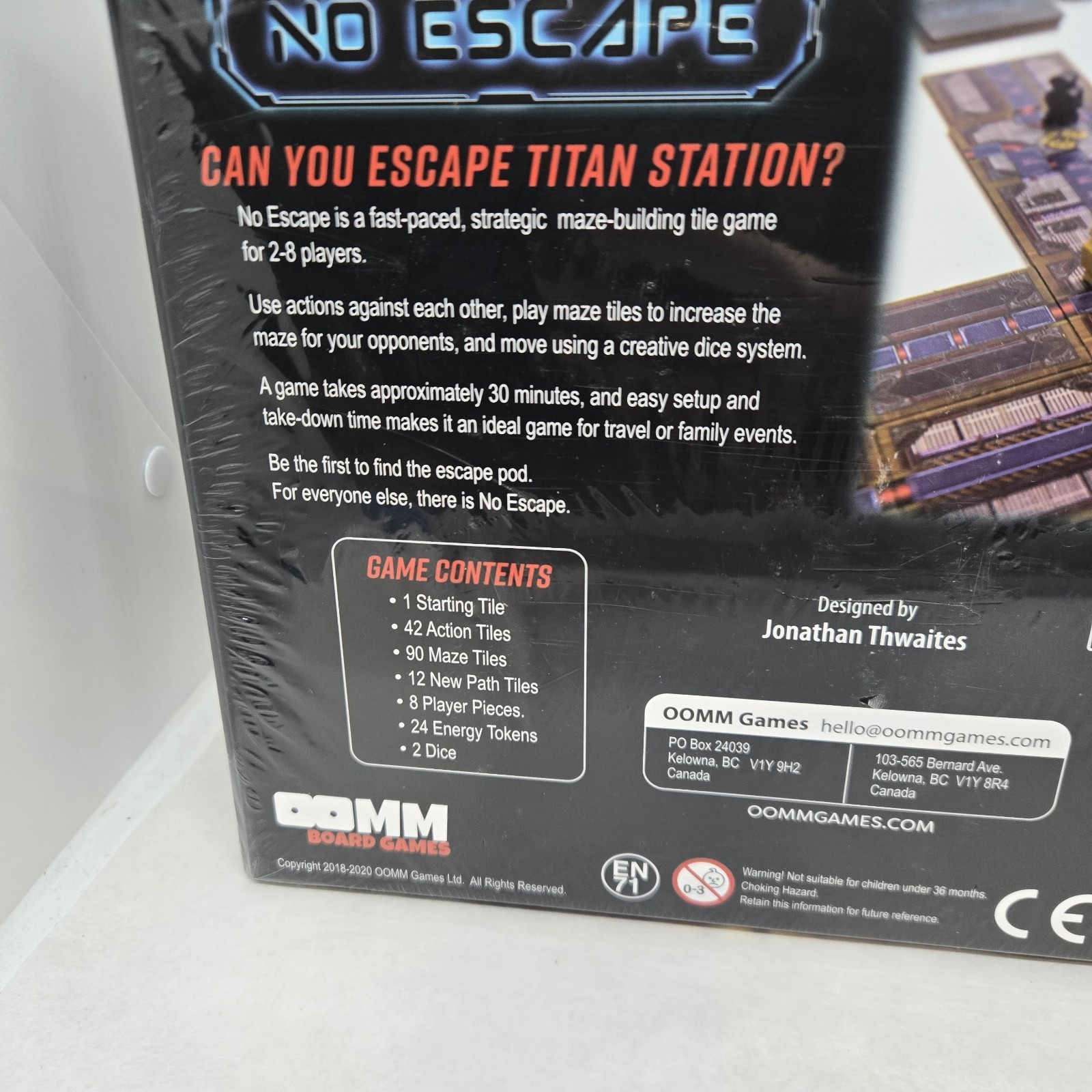 No Escape Board Game SEALED NEW OOMM Games 2020 Jonathan Thwaites
