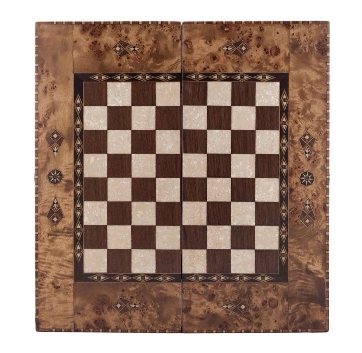 Hand made natural wooden Backgammon Set
