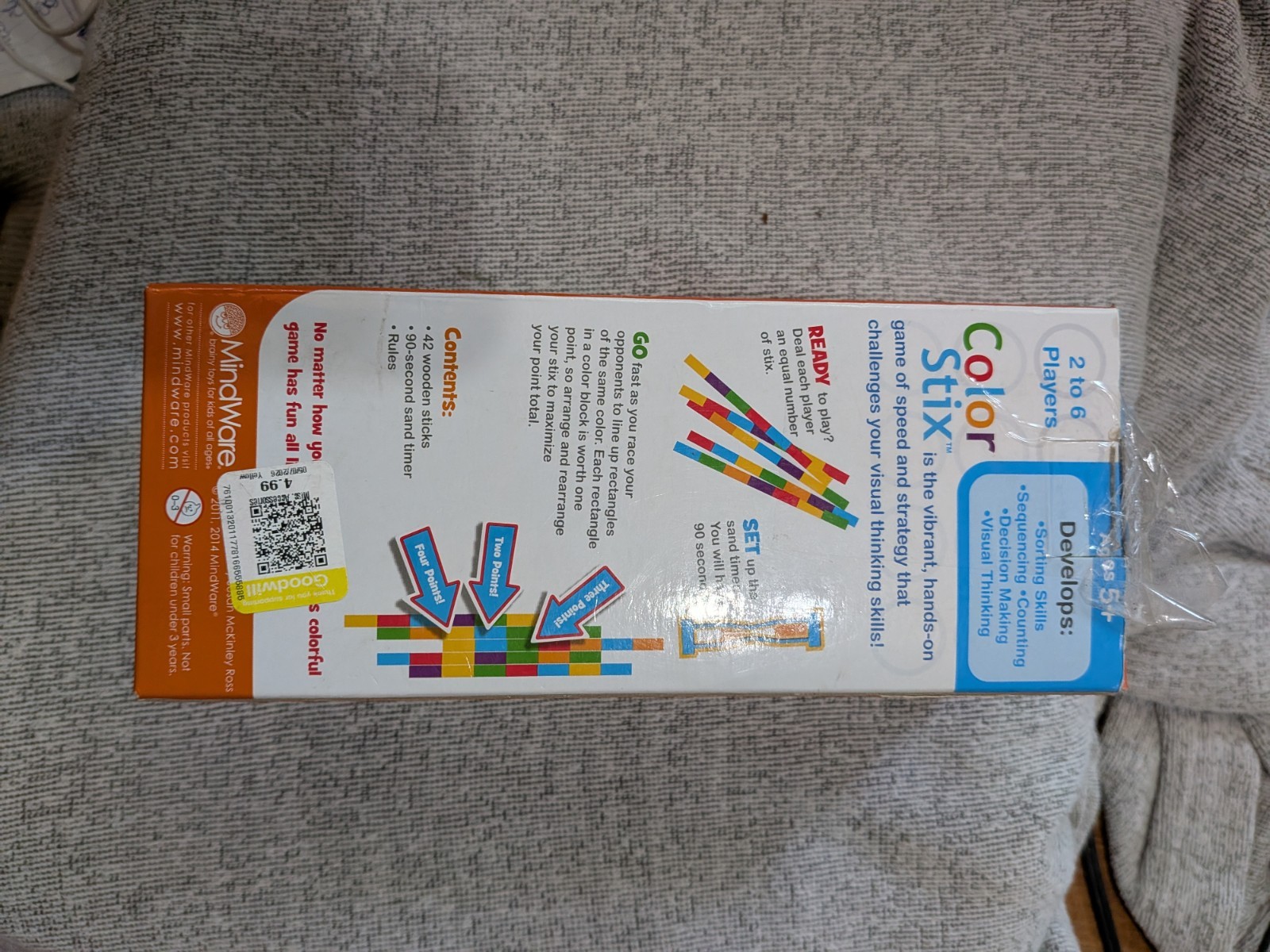 MindWare Color Stix Strategy Board Game Timed 2-6 Players Ages 5+