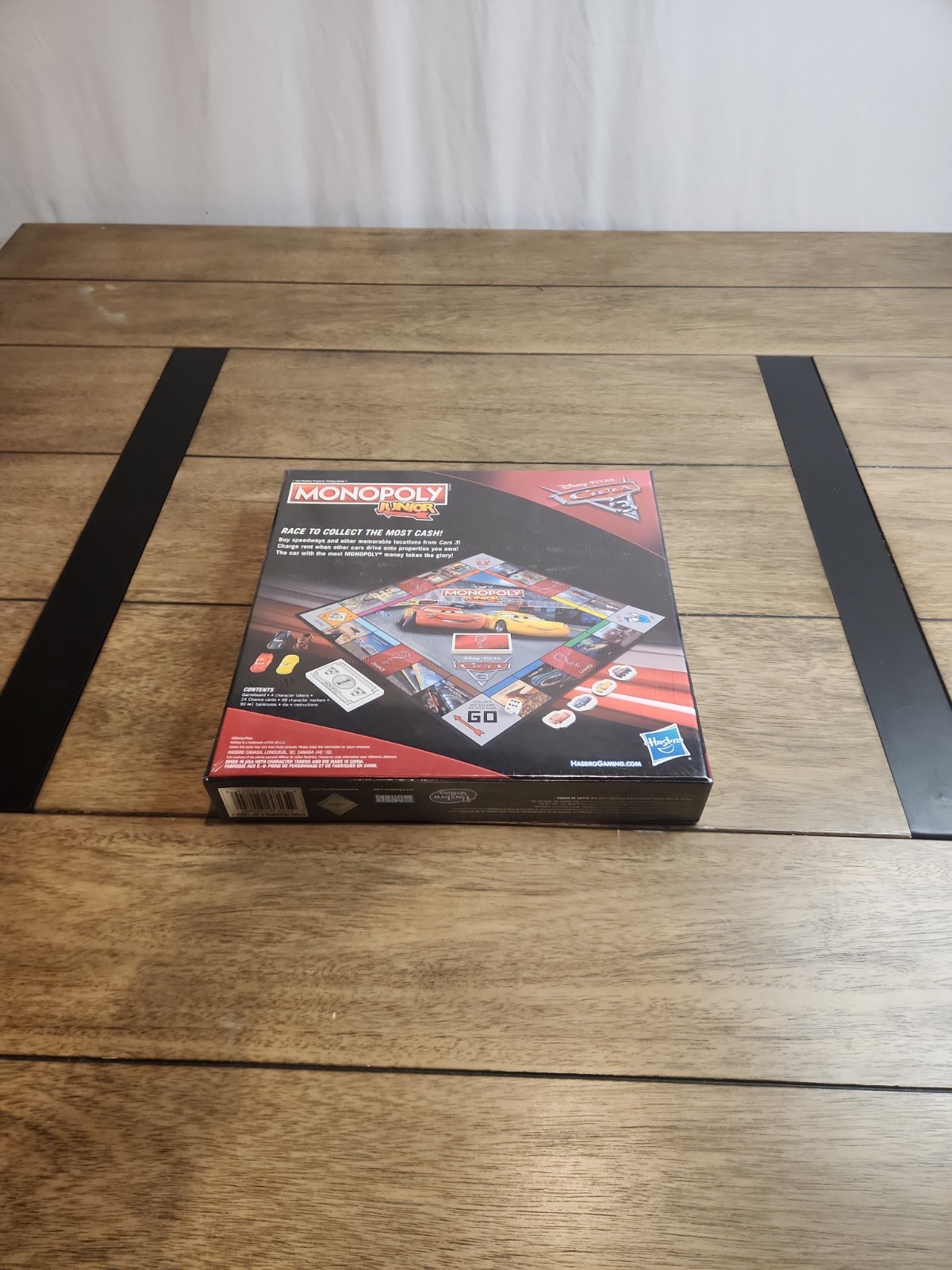 Hasbro Monopoly Junior Disney Pixar Cars Board Game Character Tokens Ages 5+ 2-4