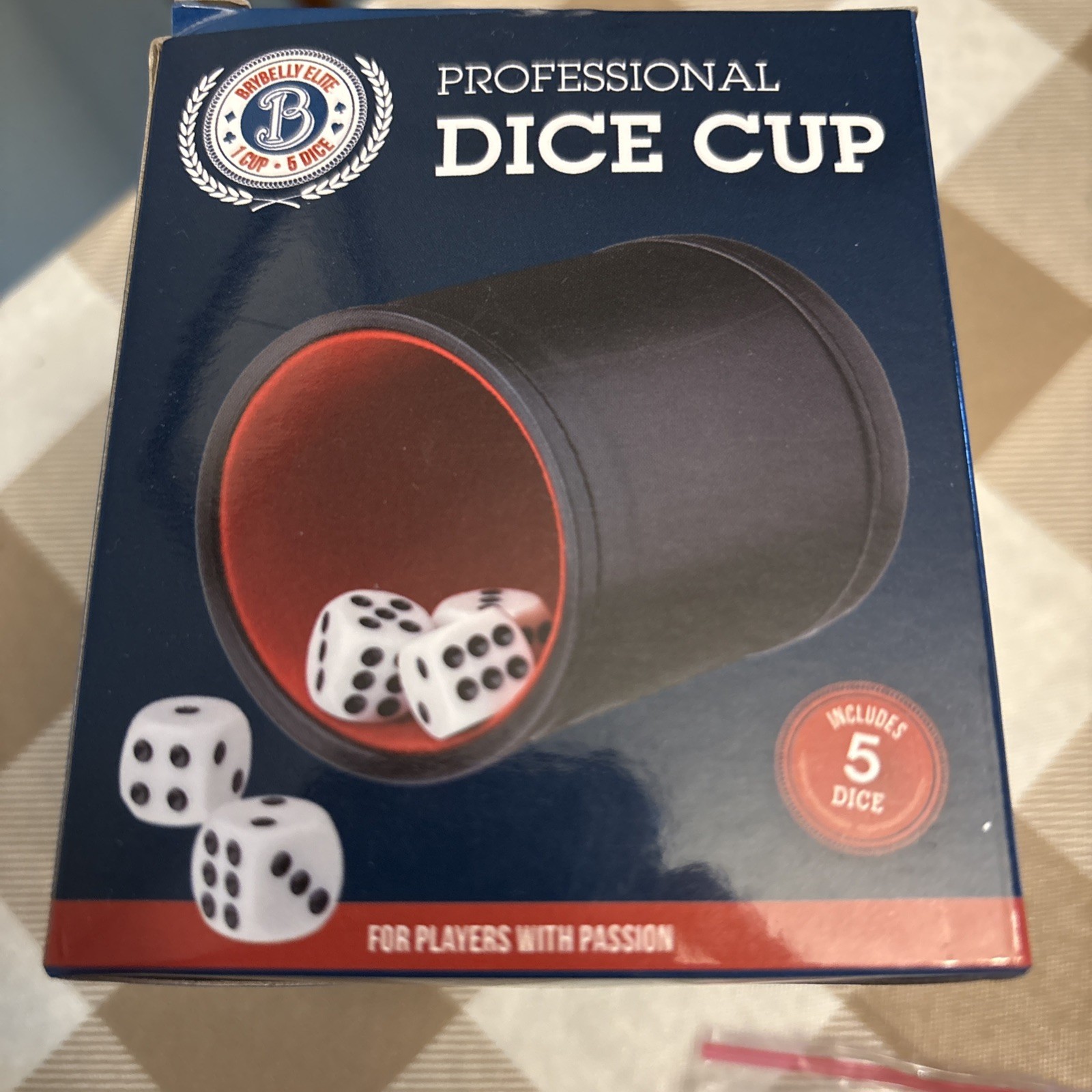 Professional Leatherette Bar Dice Cup And 5 Rounded Corner Dice Brybelly Elite