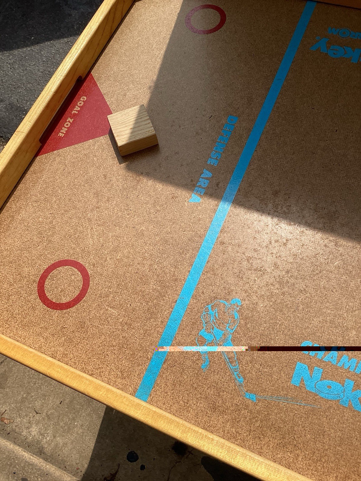 COMPLETE 1980s Carrom Nok-Hockey Board Game w/Original Box Wooden Table Hockey