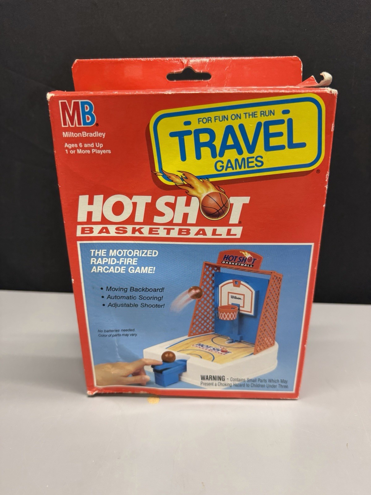 Hot Shot Basketball Vintage 1992 Motorized Travel Game Milton Bradley Complete