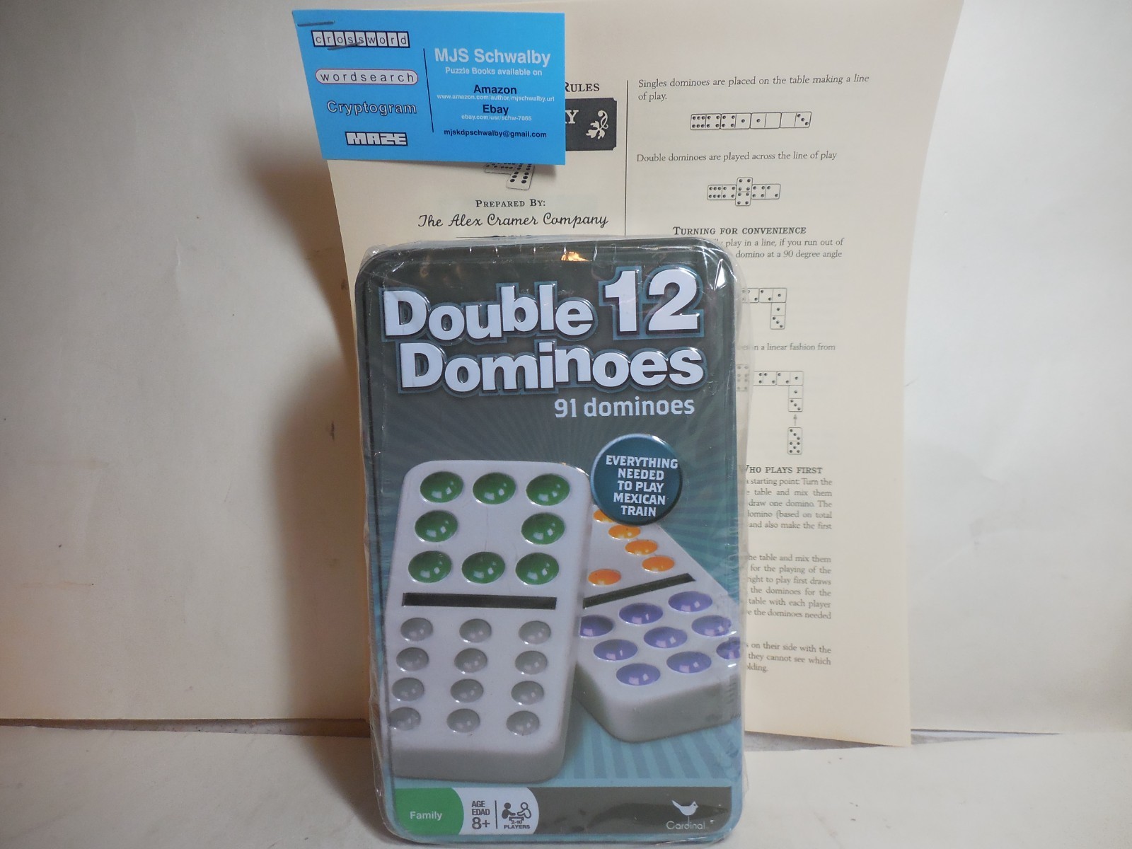 Double 12 Dominoes Set in Storage Tin | Family Board Game for 2-6 Players sealed