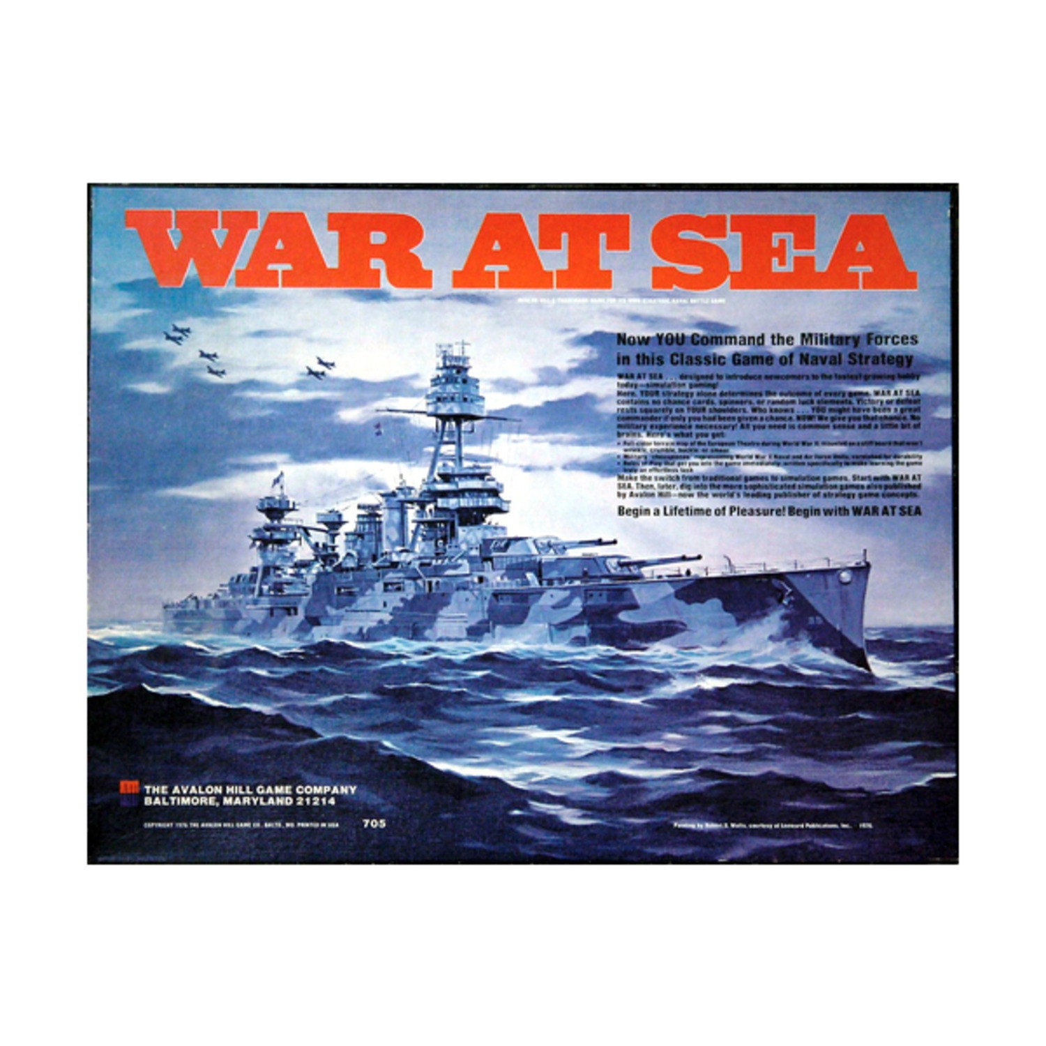 Avalon Hill WWII War at Sea (2nd Ed) Box VG/NM