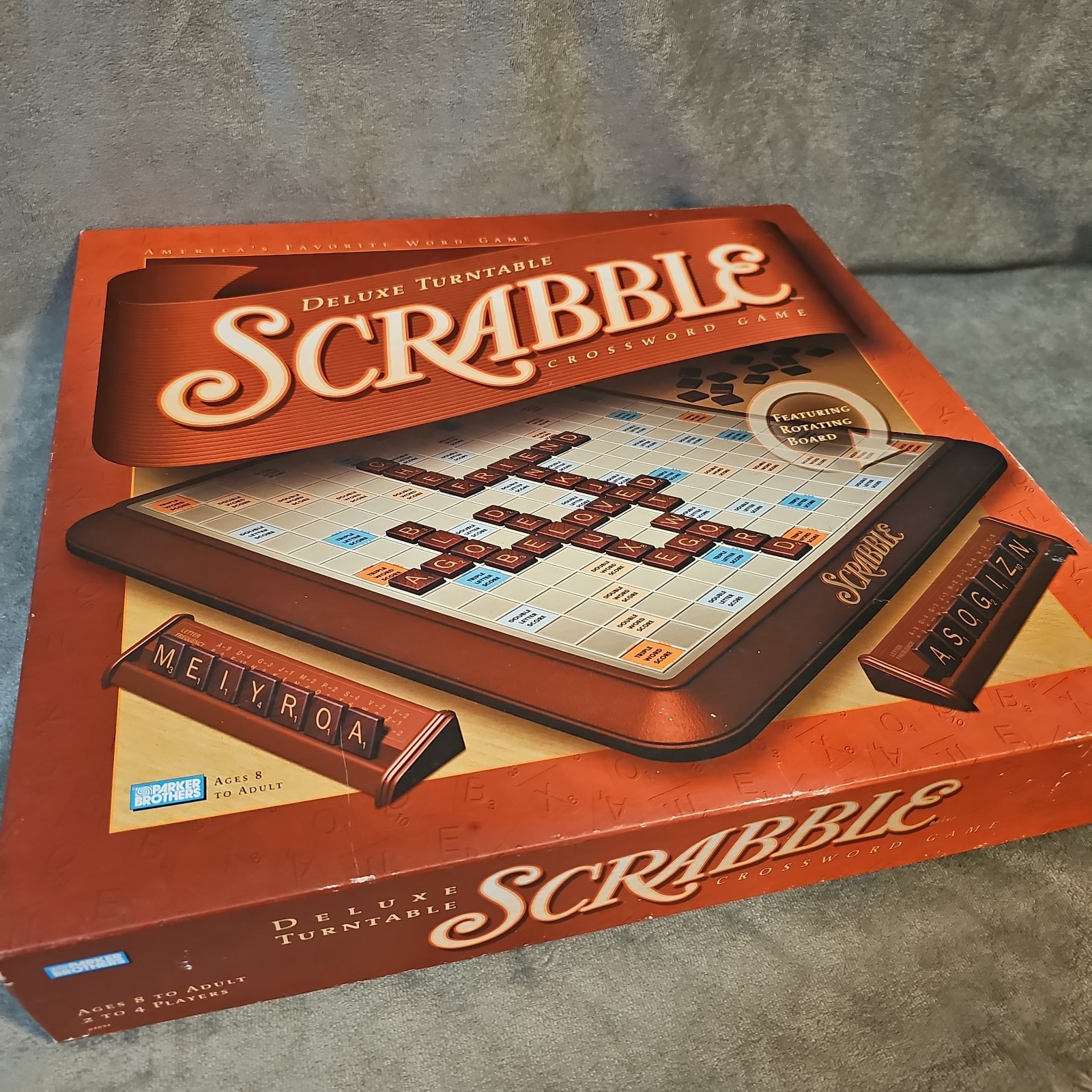 Turntable Deluxe Scrabble Crossword Game Hasbro 2001 Edition – 100% Complete