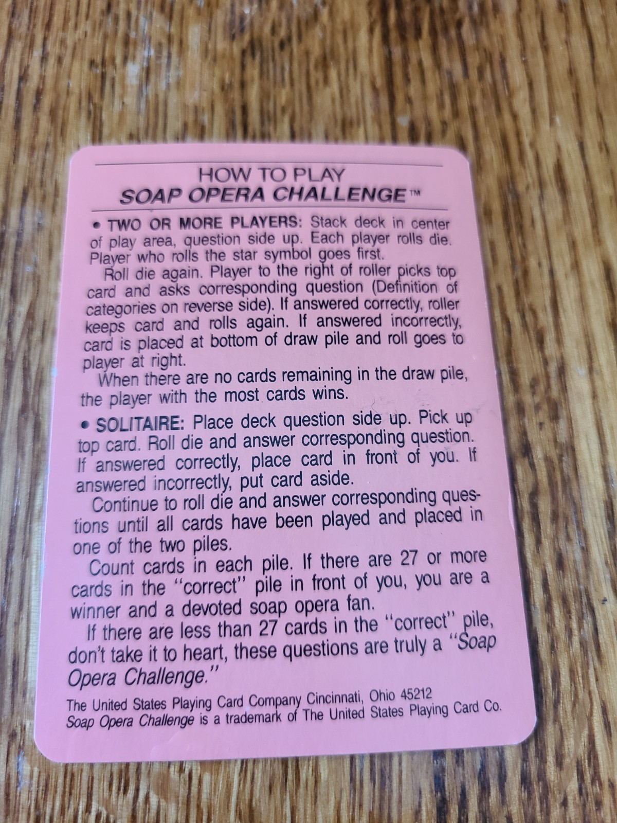 Days of Our Lives – Soap Opera Challenge 1987 Trivia/Card Game