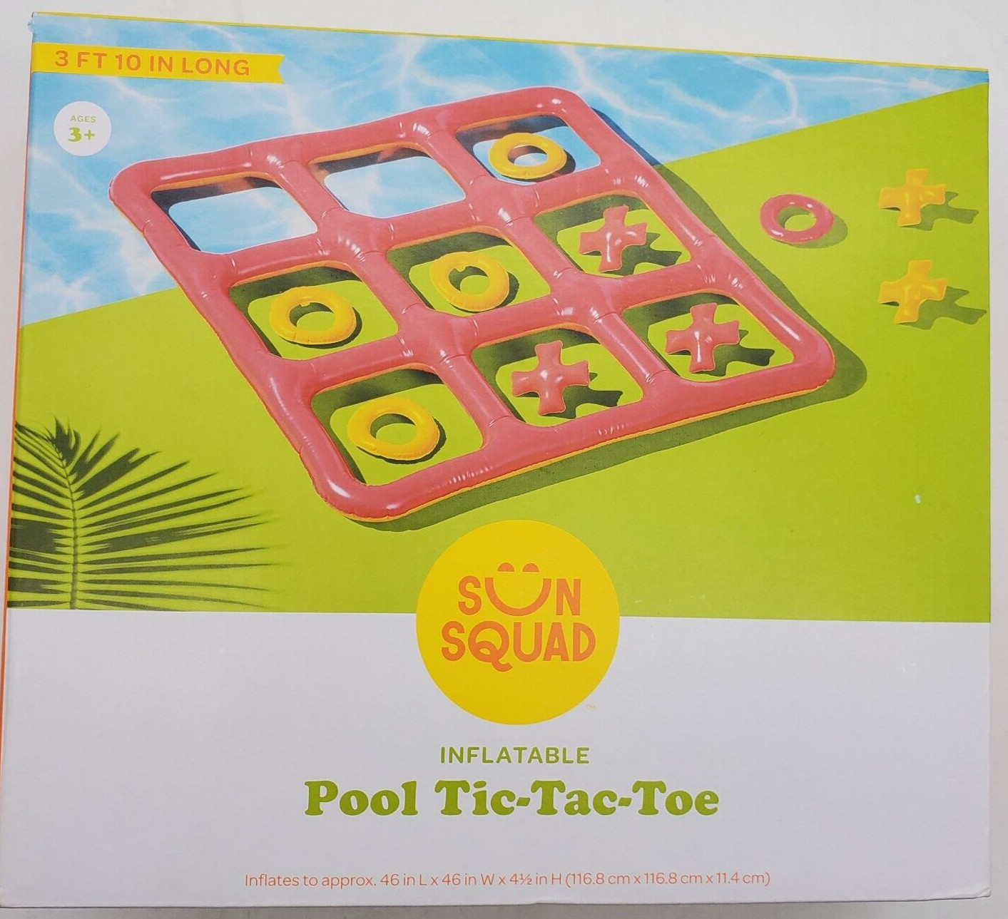 Sun Squad Inflatable Pool Game Tic Tac Toe 3 Foot 10 Inches NIB Beach Summer
