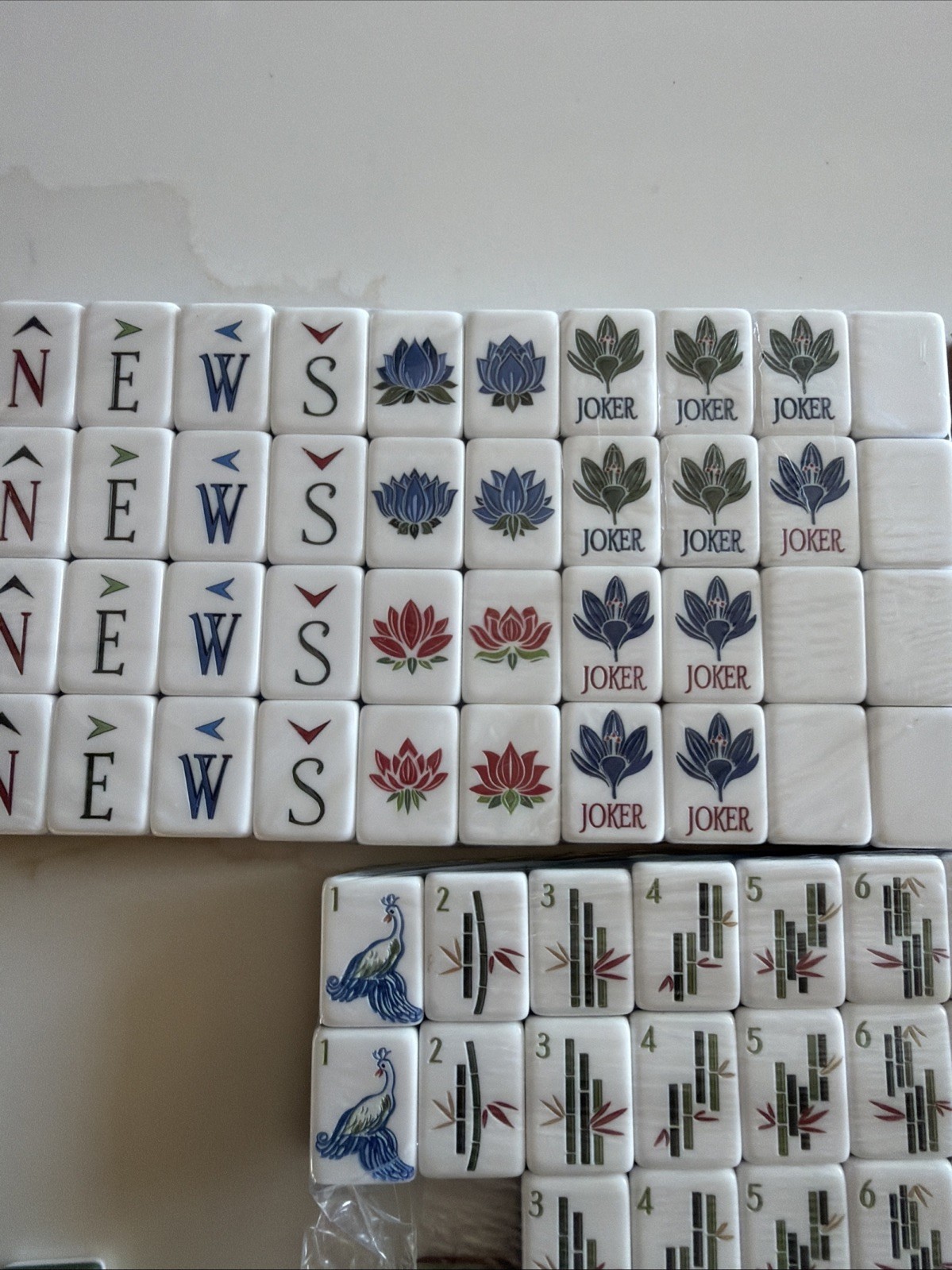 Mah Jong American Set tile, Tortoise Wood, 4 Layers, Green