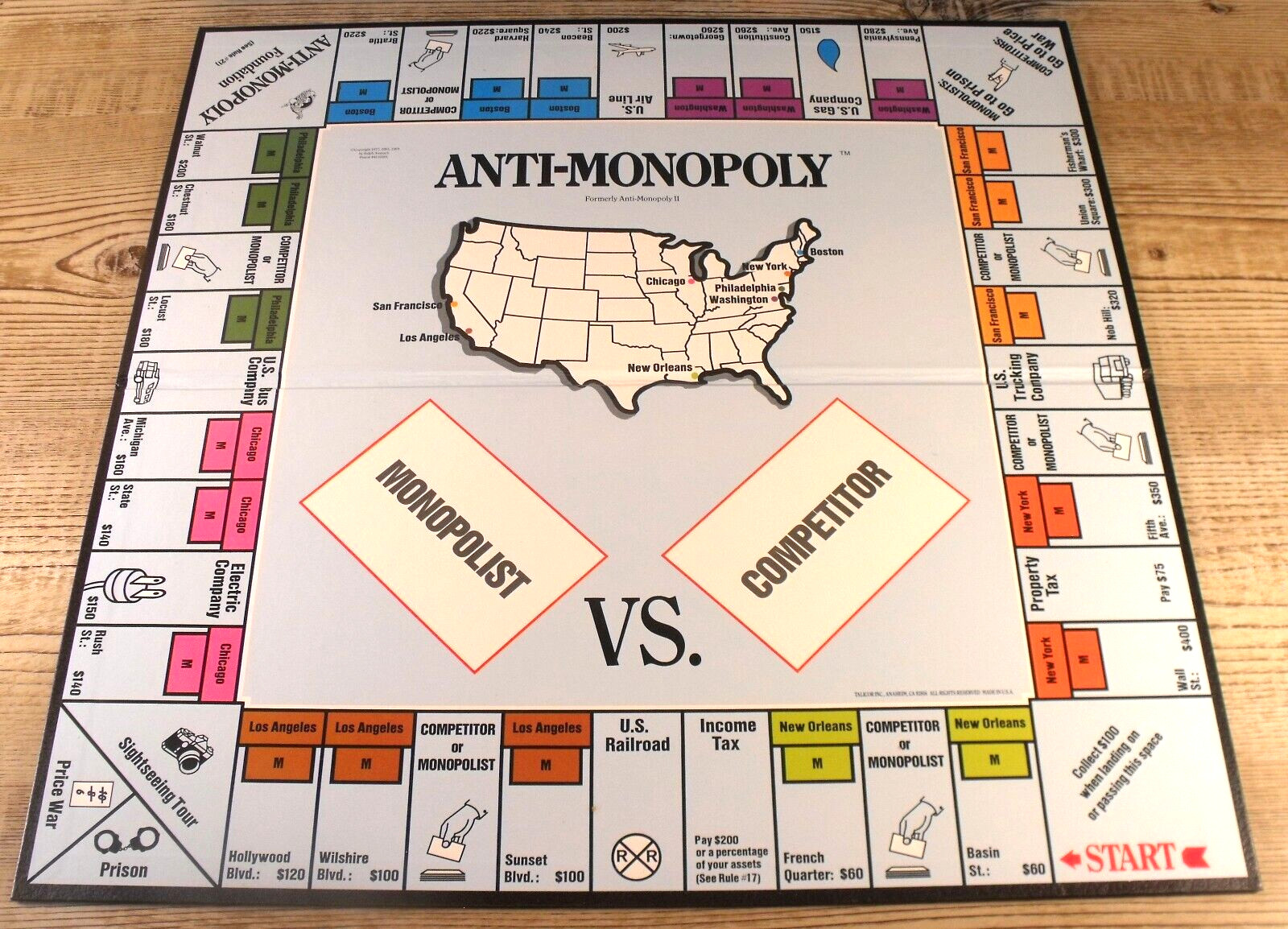 1989 Anti-Monopoly Game by Talicor Complete Excellent Condition FREE SHIPPING!