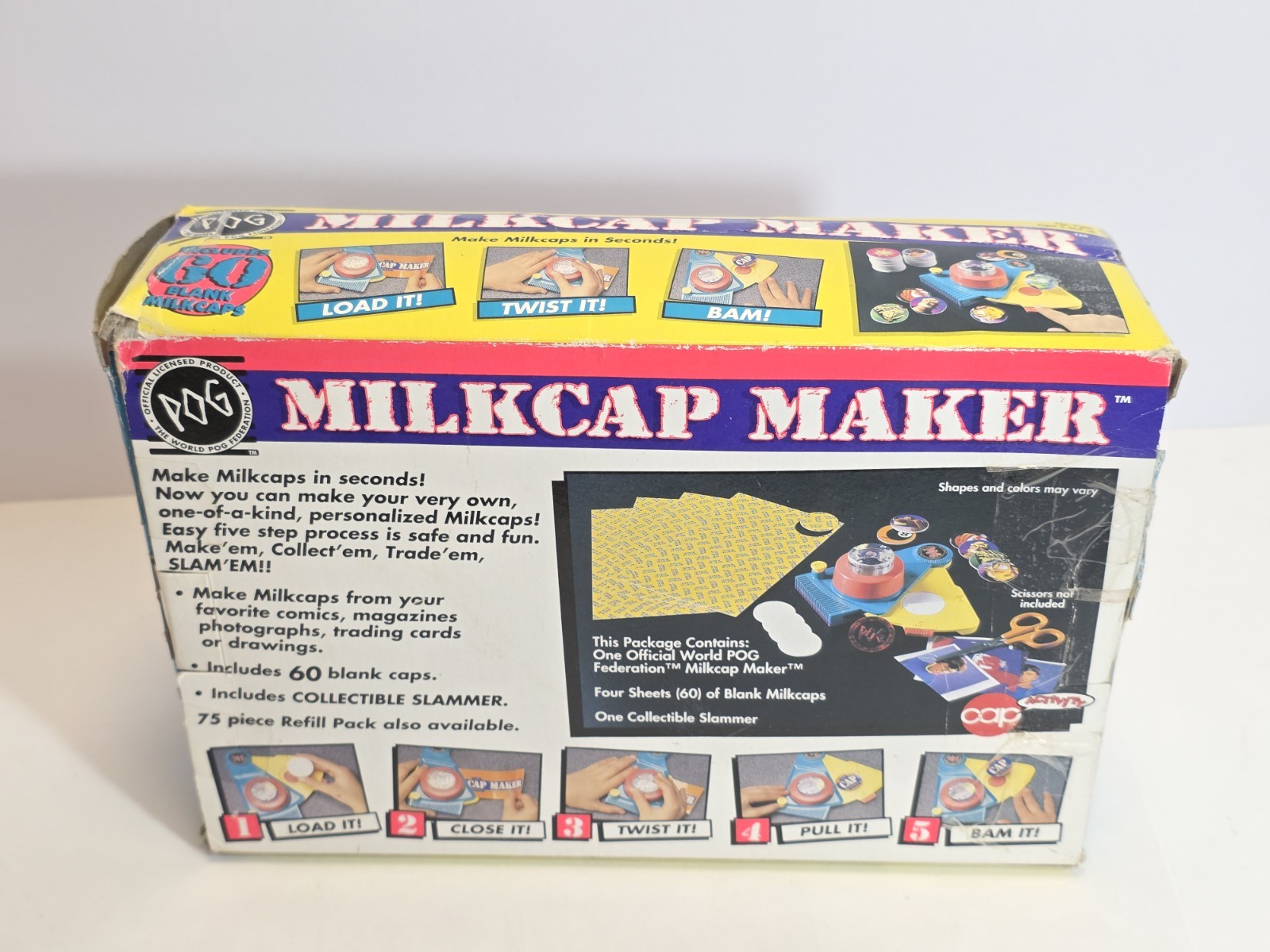 Official Pog Milkcap Maker 1995 Retro Toy Machine & Pogz Pogs Milk Caps blanks