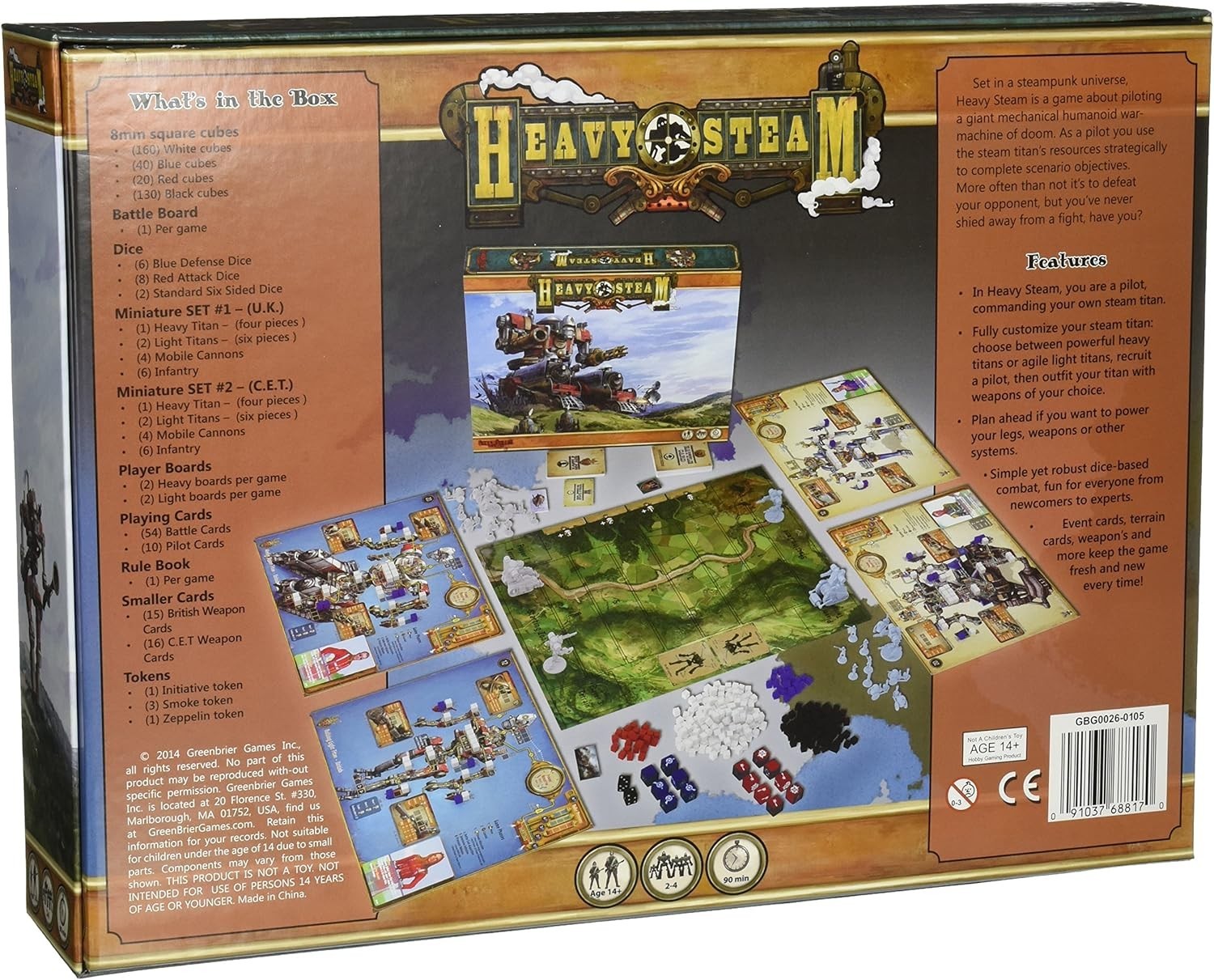 Heavy Steam Strategy Steampunk Board Game Brand New by Greenbrier Games
