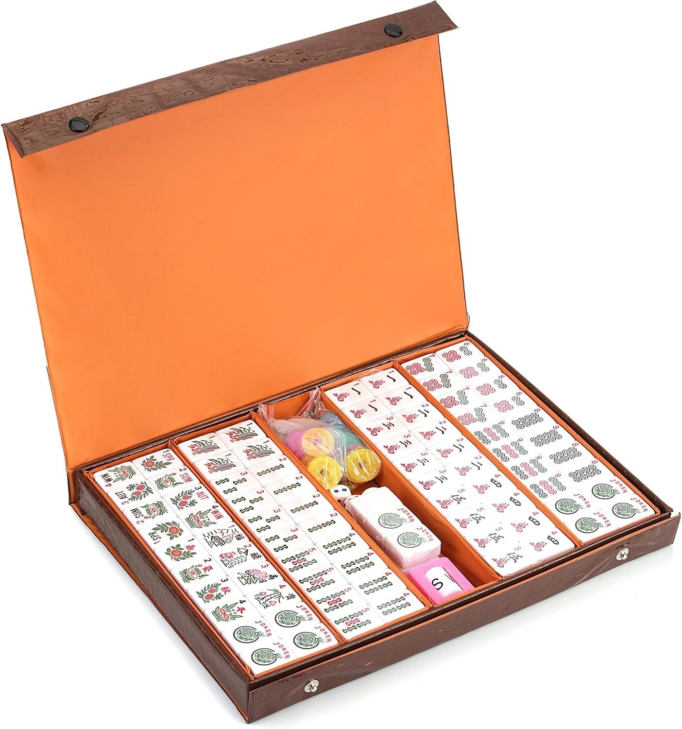Authentic American Mahjong Game Set with 166 Standard Rule Tiles & Carrying Case