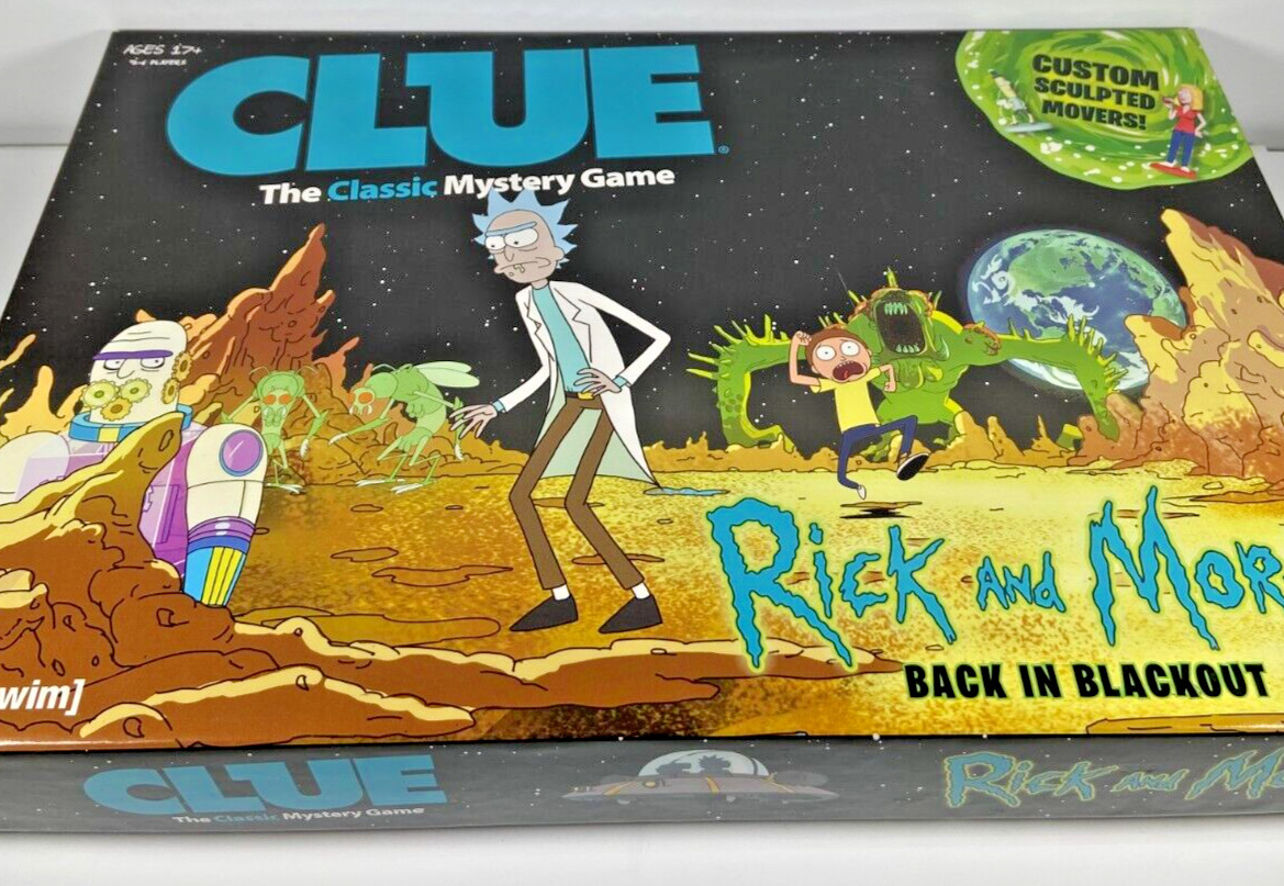 Usaopoly Clue: Rick and Morty Featuring Characters from Adult Swim TV incomplete