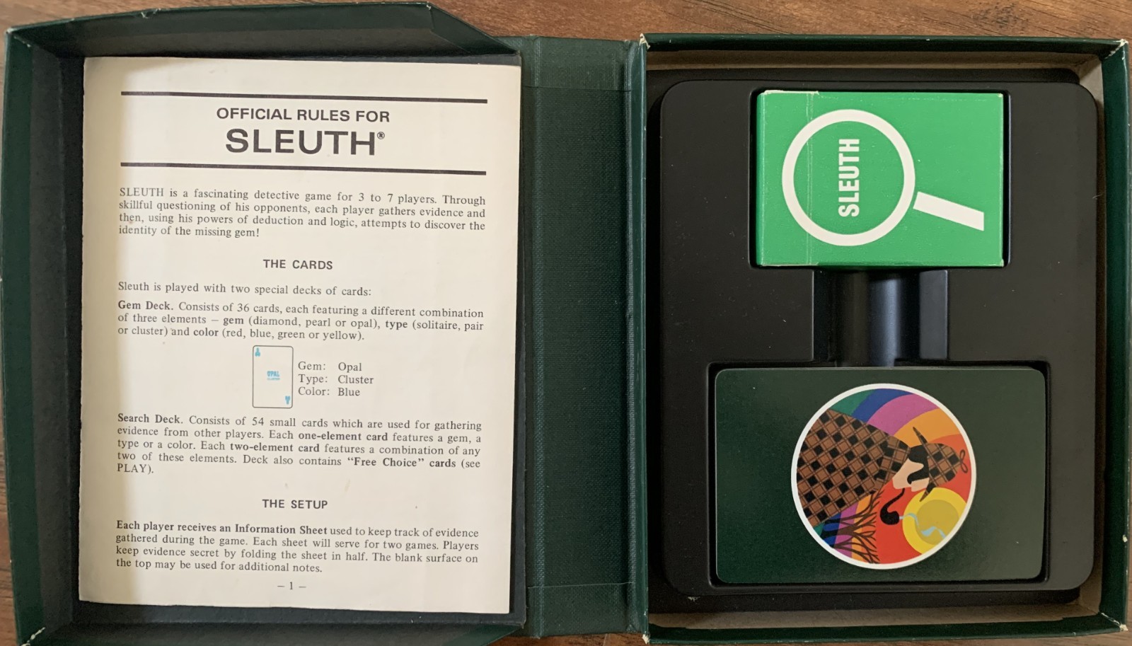 1971 Sleuth Card Game 3M Gamette COMPLETE + 5 Bonuses with Laminated Scoresheets