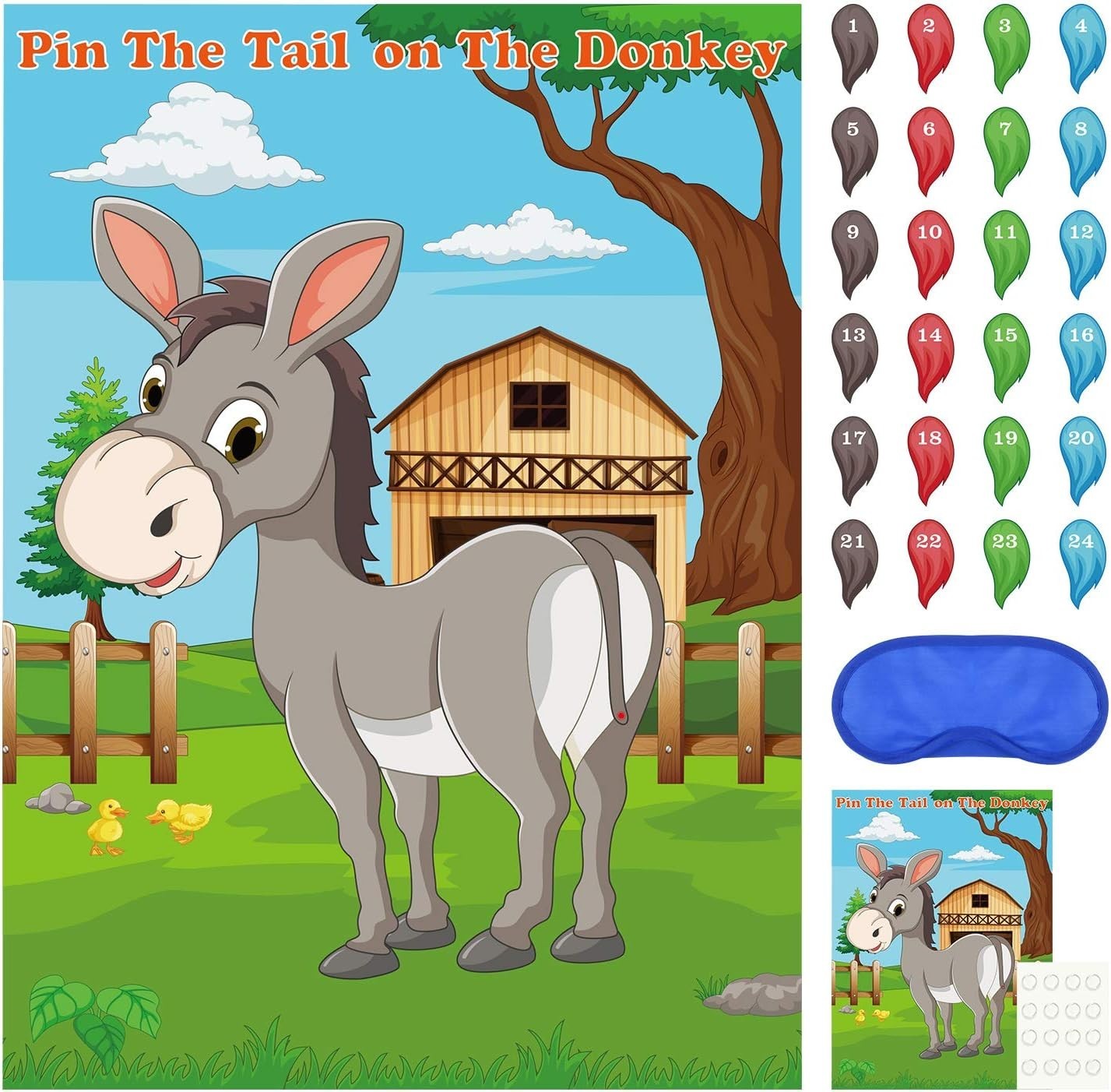 Classic Pin the Tail on the Donkey – Perfect for Birthday and Carnival Parties