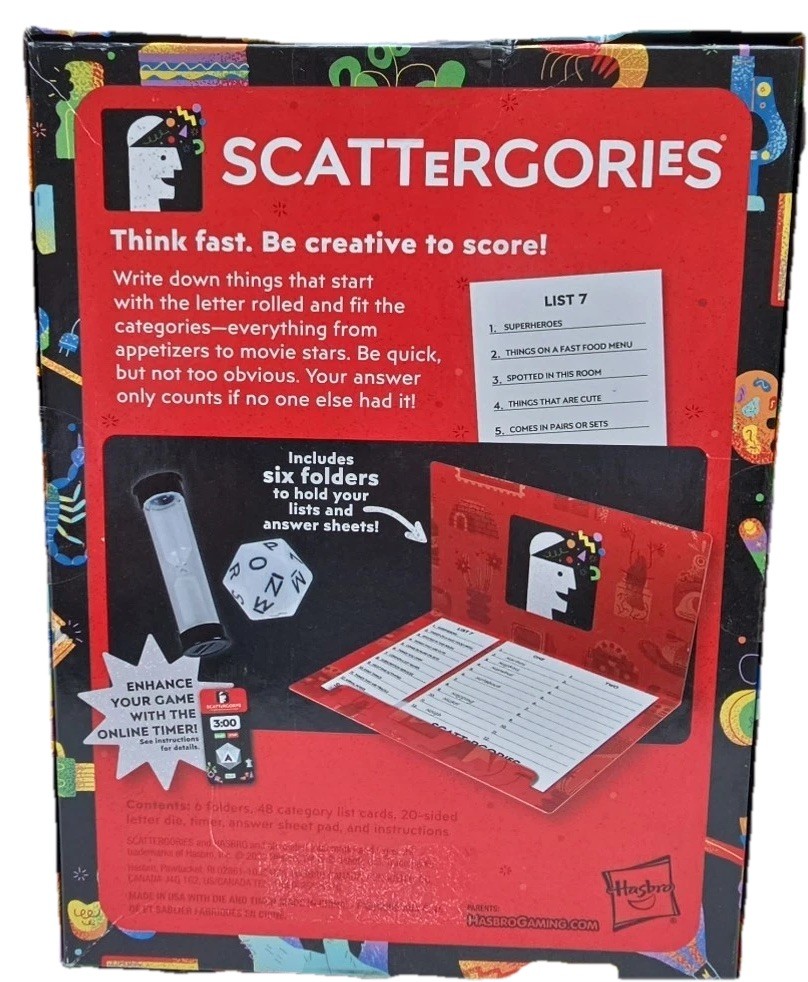 SCATTERGORIES Classic Quick-Wit Categories Game! Hasbro Gaming 2023 OPEN BOX NEW