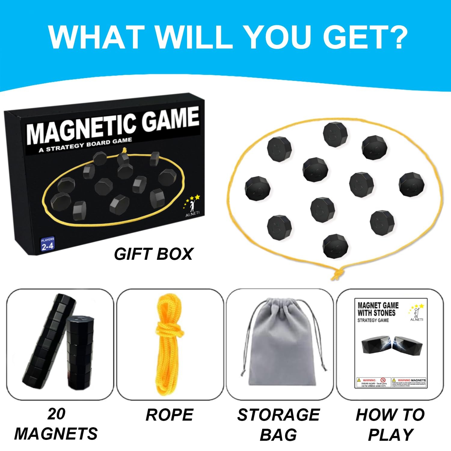 Magnet Game with String for Family Game Night & Travel & Camping – Magnetic C…