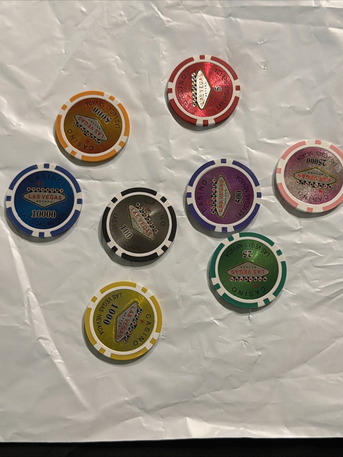 Vintage Las Vegas Nevada Casino chips High Dollar As 8 Pieces As Pictured 😎