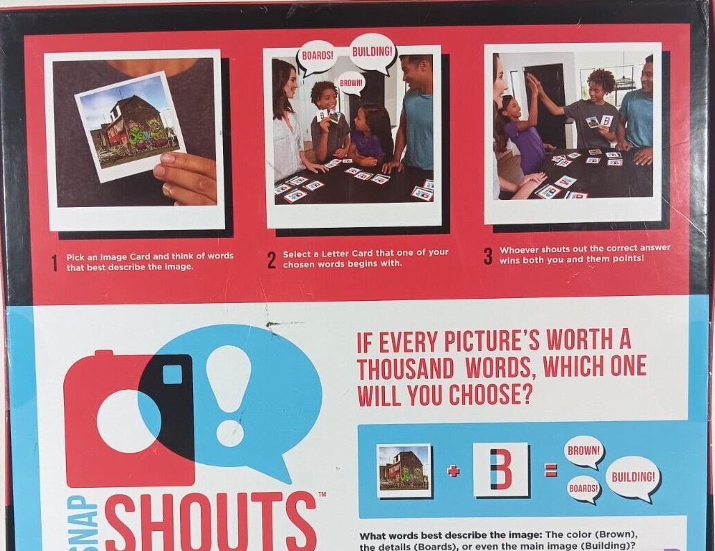 NEW Snap Shouts Game 8+, 3-6 Players Word Picture Match
