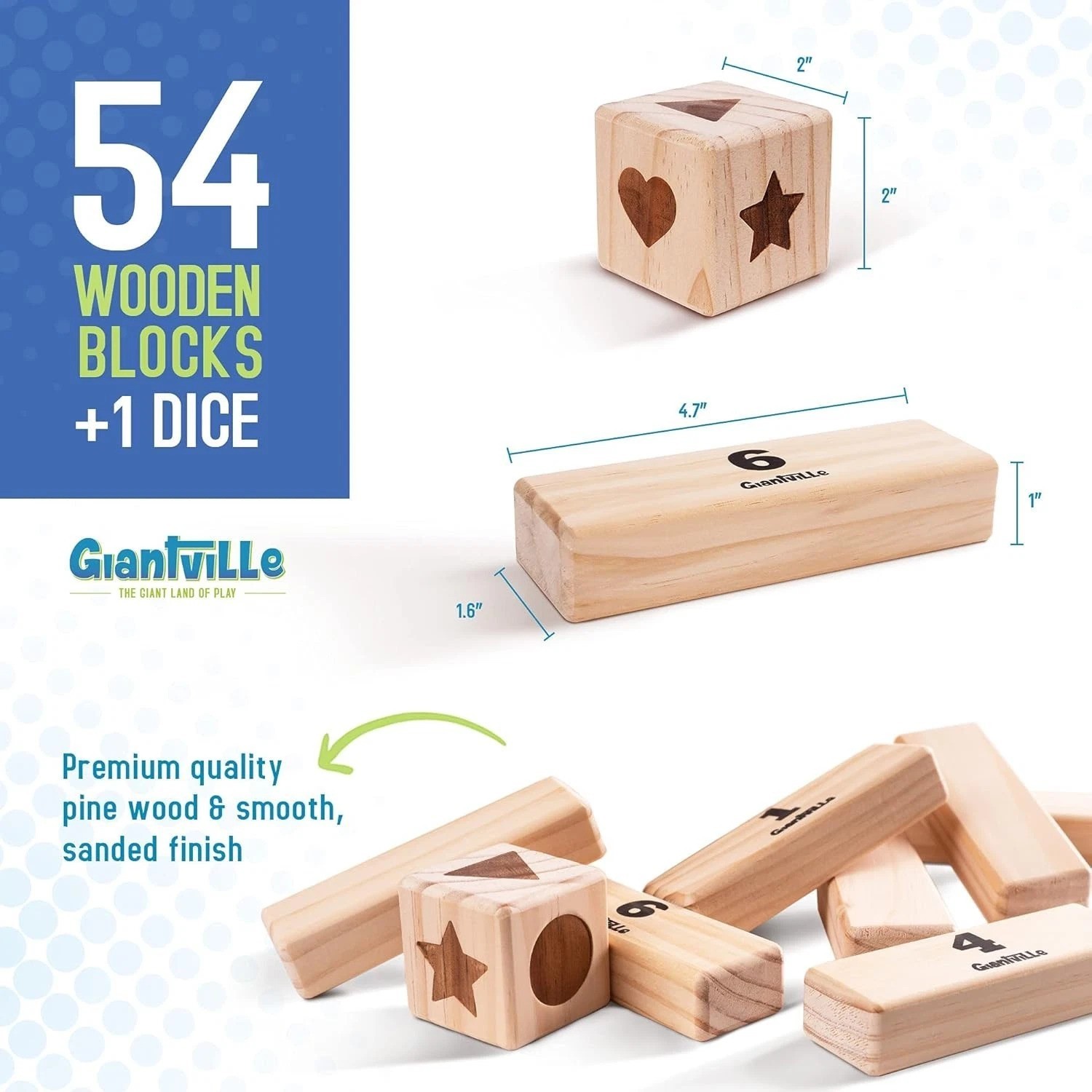 Entertainment for All Ages: 54-Piece Timber Tower Game in Durable Pine Wood