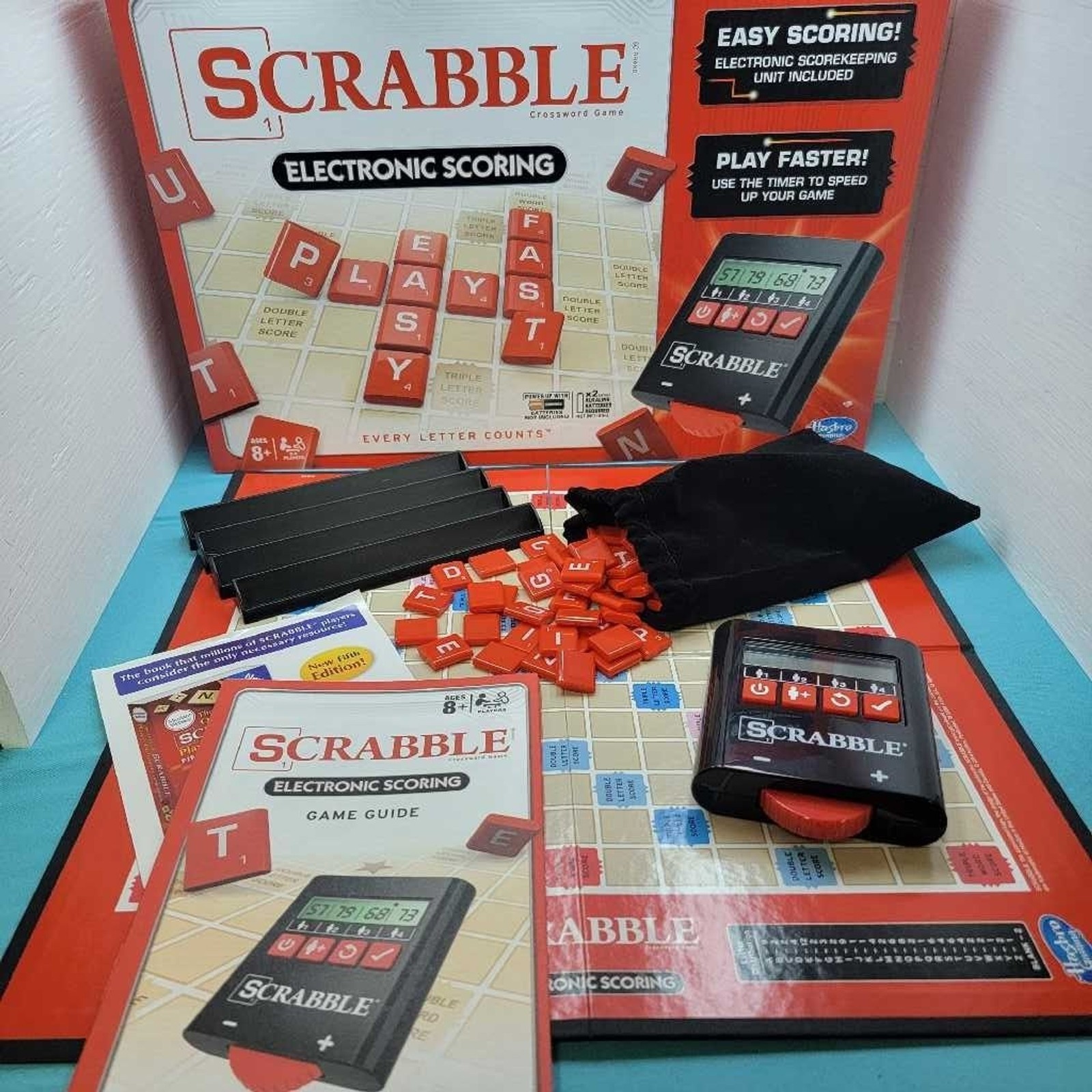 Scrabble Electronic Scoring Word Game – Complete Set w/ Timer