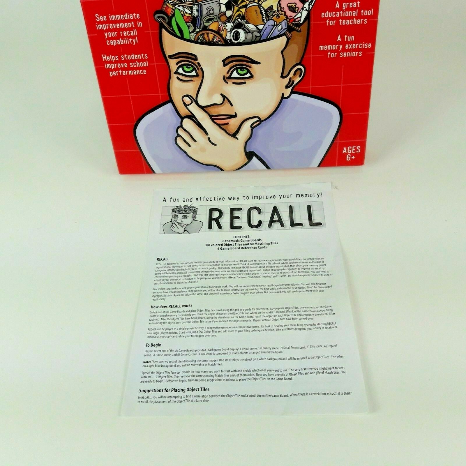 Recall Board Game Memory Improvement Tile Educational Classroom Seniors Unplayed