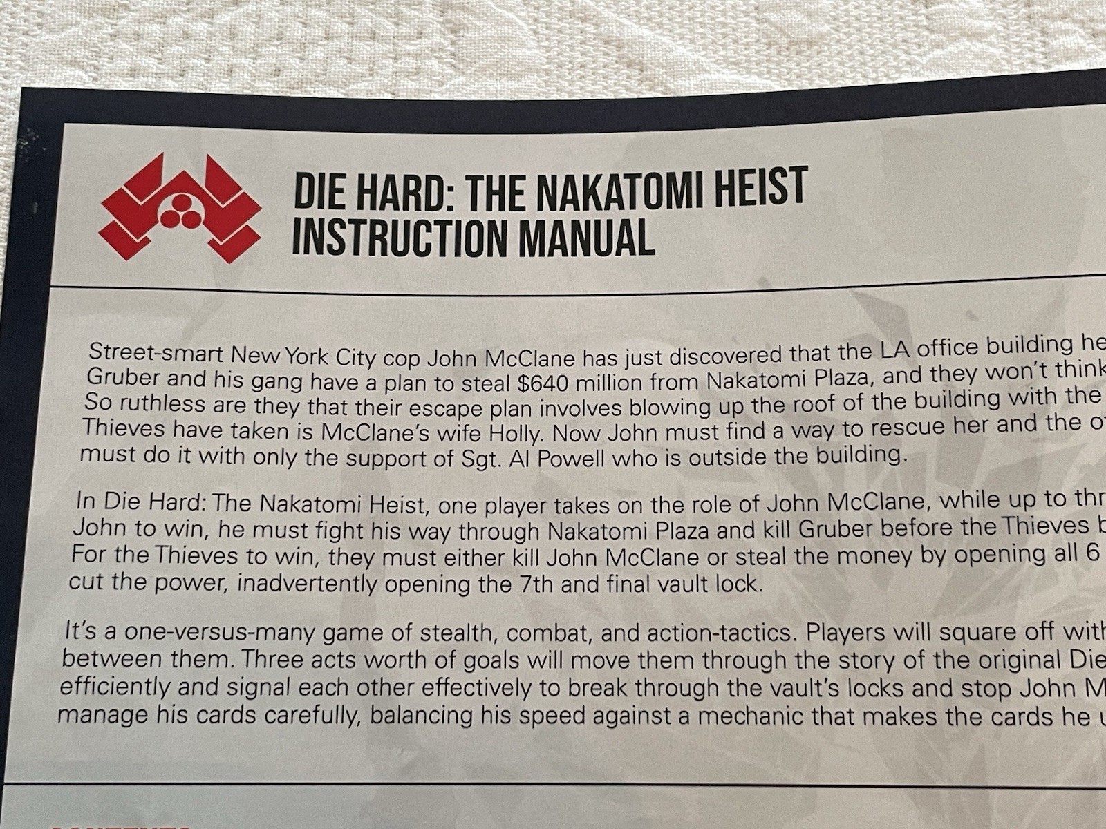 Die Hard Nakatomi Heist Strategy Board Game 2019 New Open Box