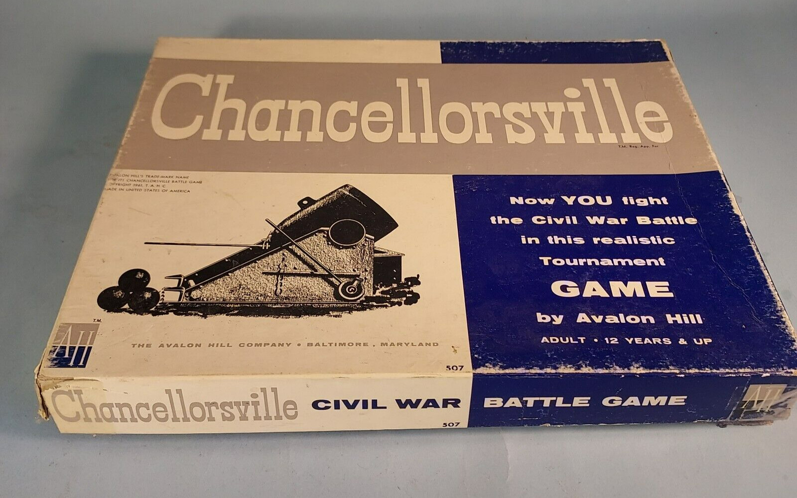 CHANCELLORSVILLE Civil War Battle Game Avalon Hill 1961 Excellent