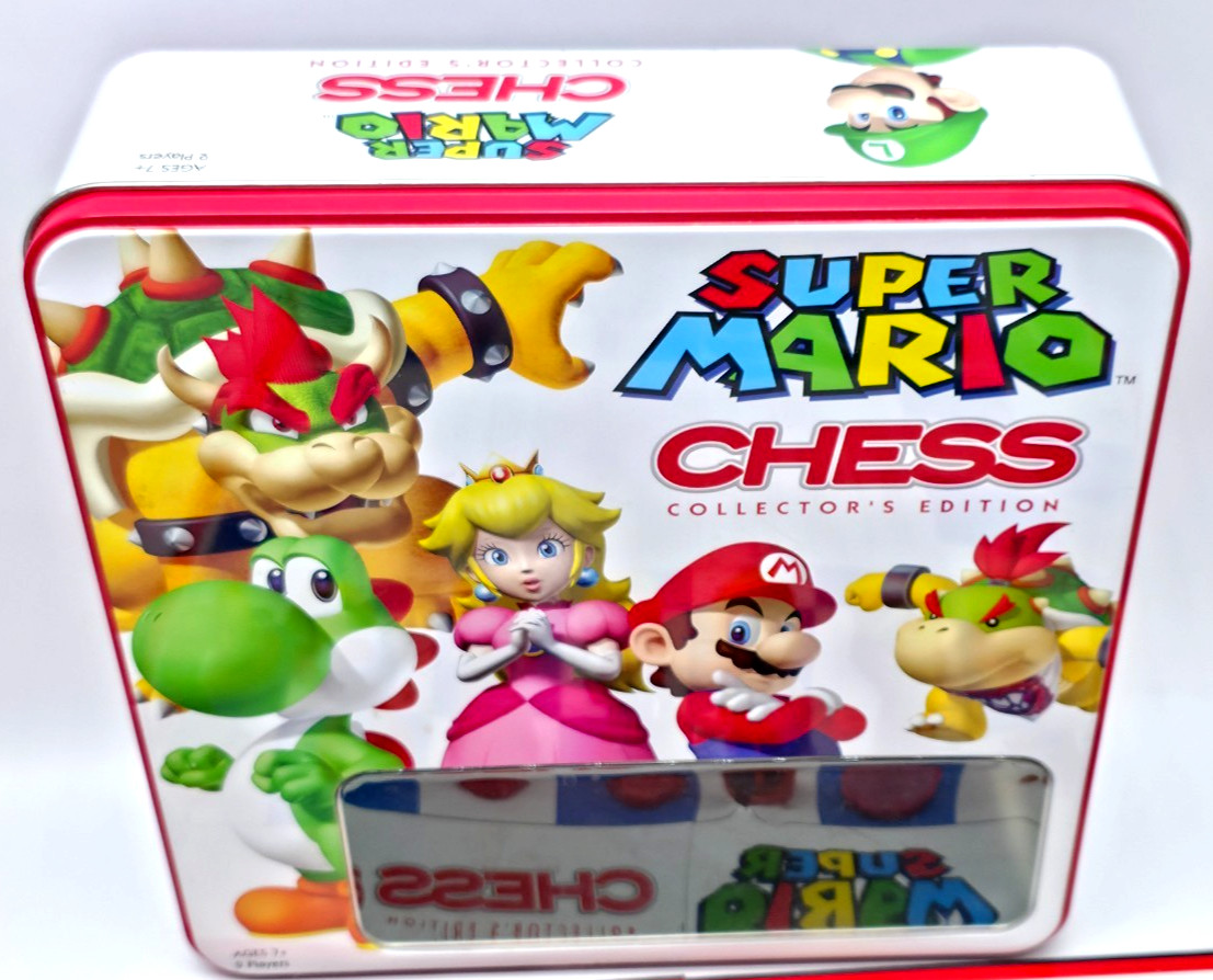 Super Mario Collector’s Edition Chess Set Metal Tin Complete Nintendo Licensed