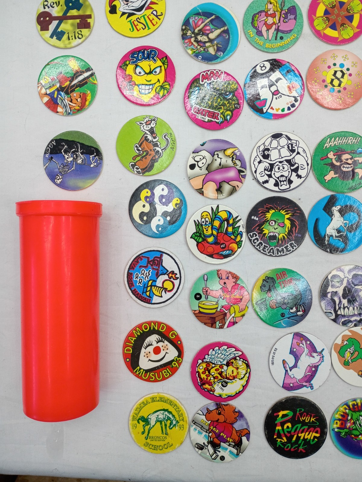 Lot of 220 Pogs / Milk Caps, Vintage 1990s Retro Nostalgia! Mix Take A Look!