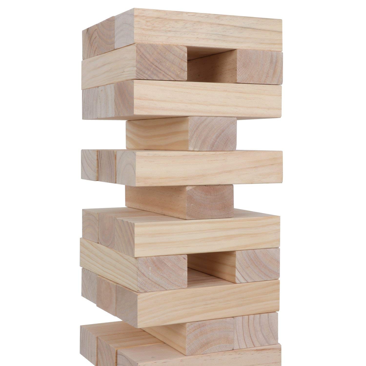 Outdoor Game Giant Tumble Tower (Stacks to 4+ Feet), Jumbo Tumbling Timber, 5…