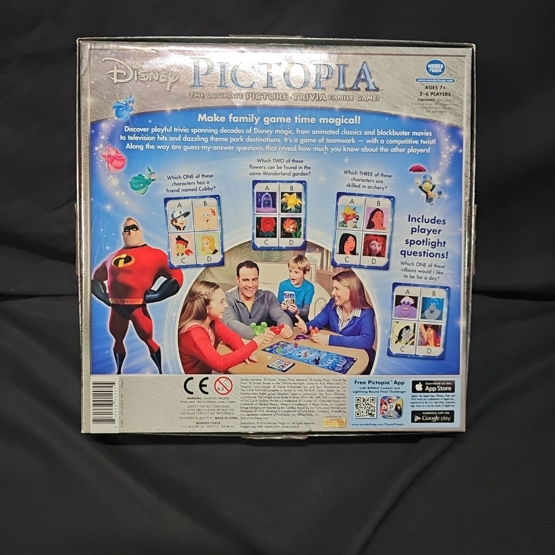 PICTOPIA Disney Edition Picture-Trivia Family Game (No Instructions)