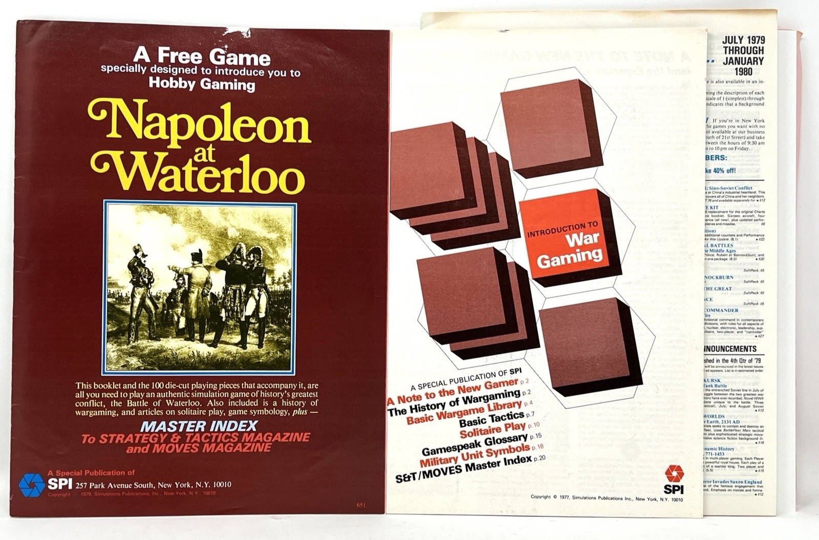 SPI War Games Napoleon at Waterloo 1979 UNPUNCHED
