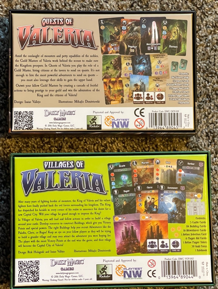 Daily Magic Boardgame Quests of Valeria And Villages Of Valeria USED