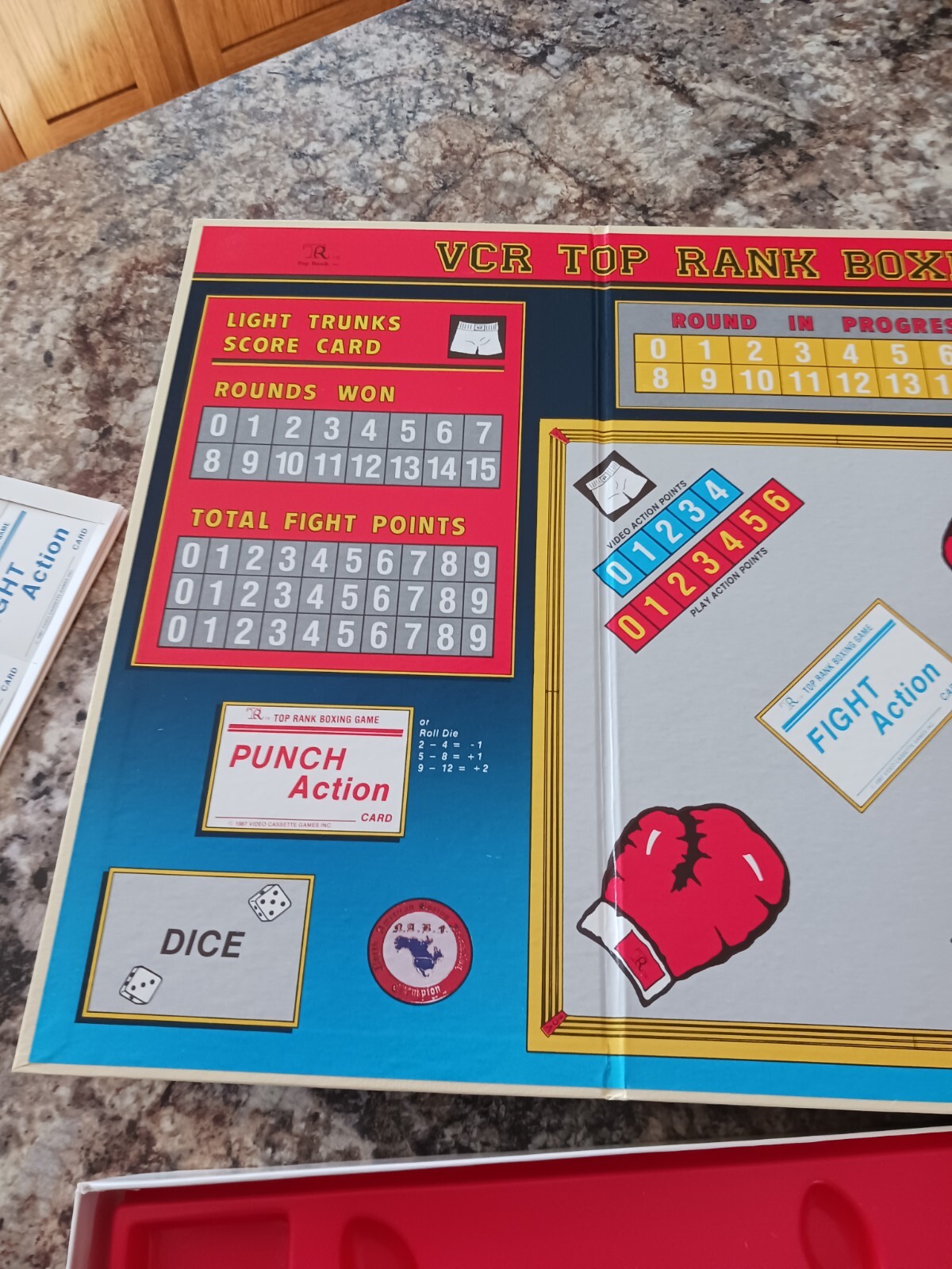 Video Cassette Games Boardgame VCR Top Rank Boxing Open But Unpunched.