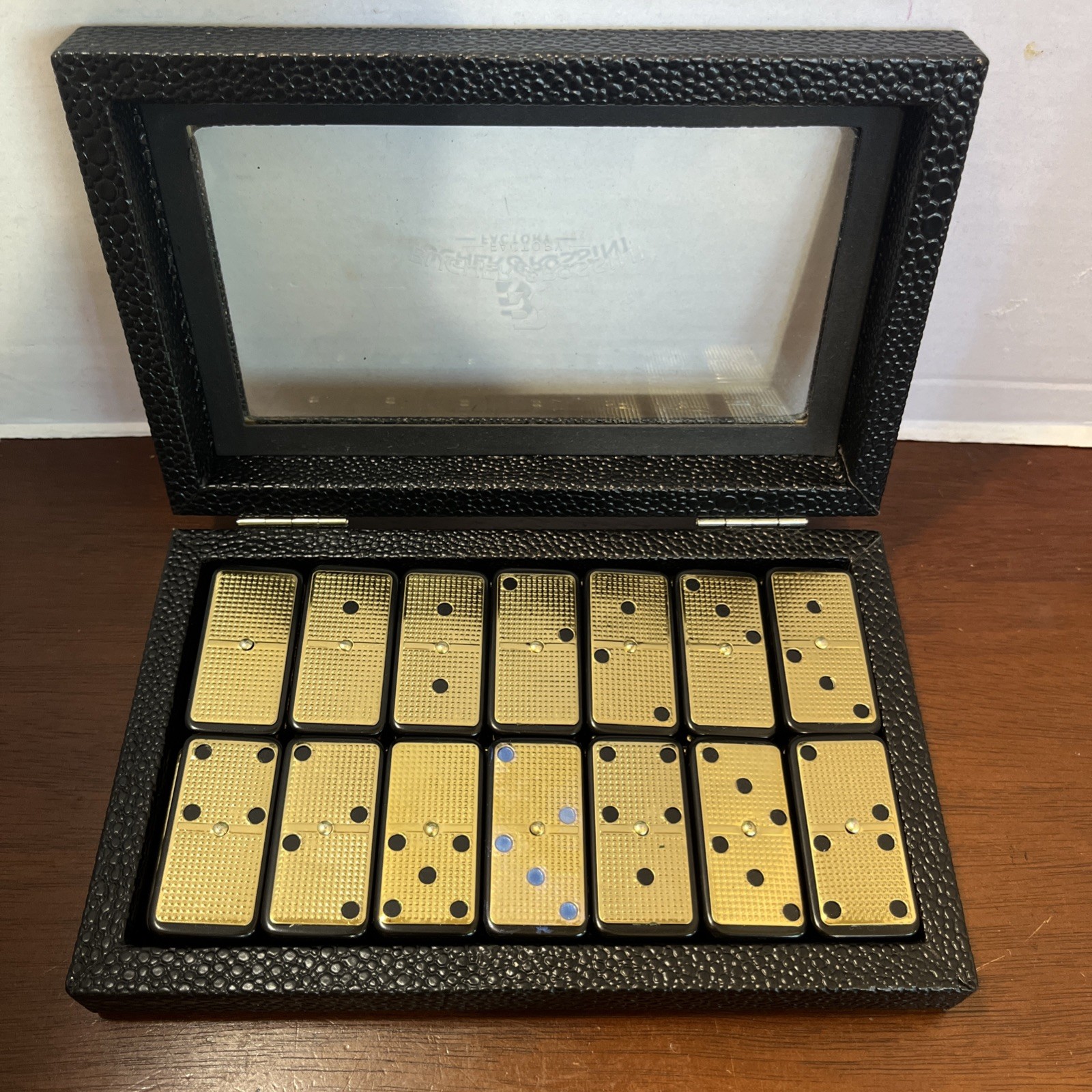 Bucher & Rossini Metal Surface Dominoes Set Double – Classic 28 Pieces. “J1”