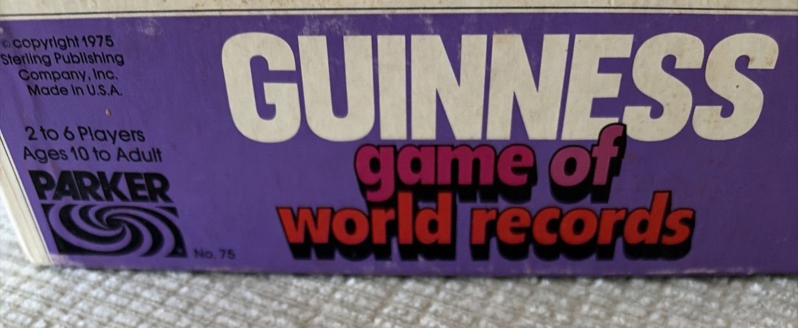 Guinness Game of World Records 1975 VTG Parker Brothers #75 Sterling Publishing