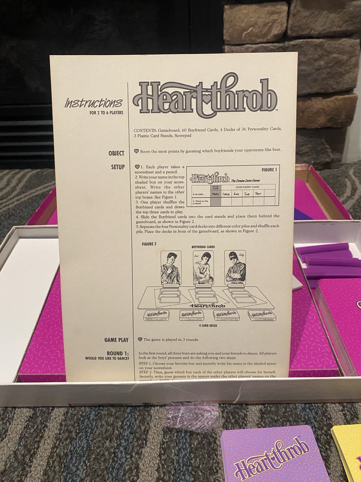 Vintage Heart-Throb The Dream Date Board Game 1988 MB Milton Bradley COMPLETE -2