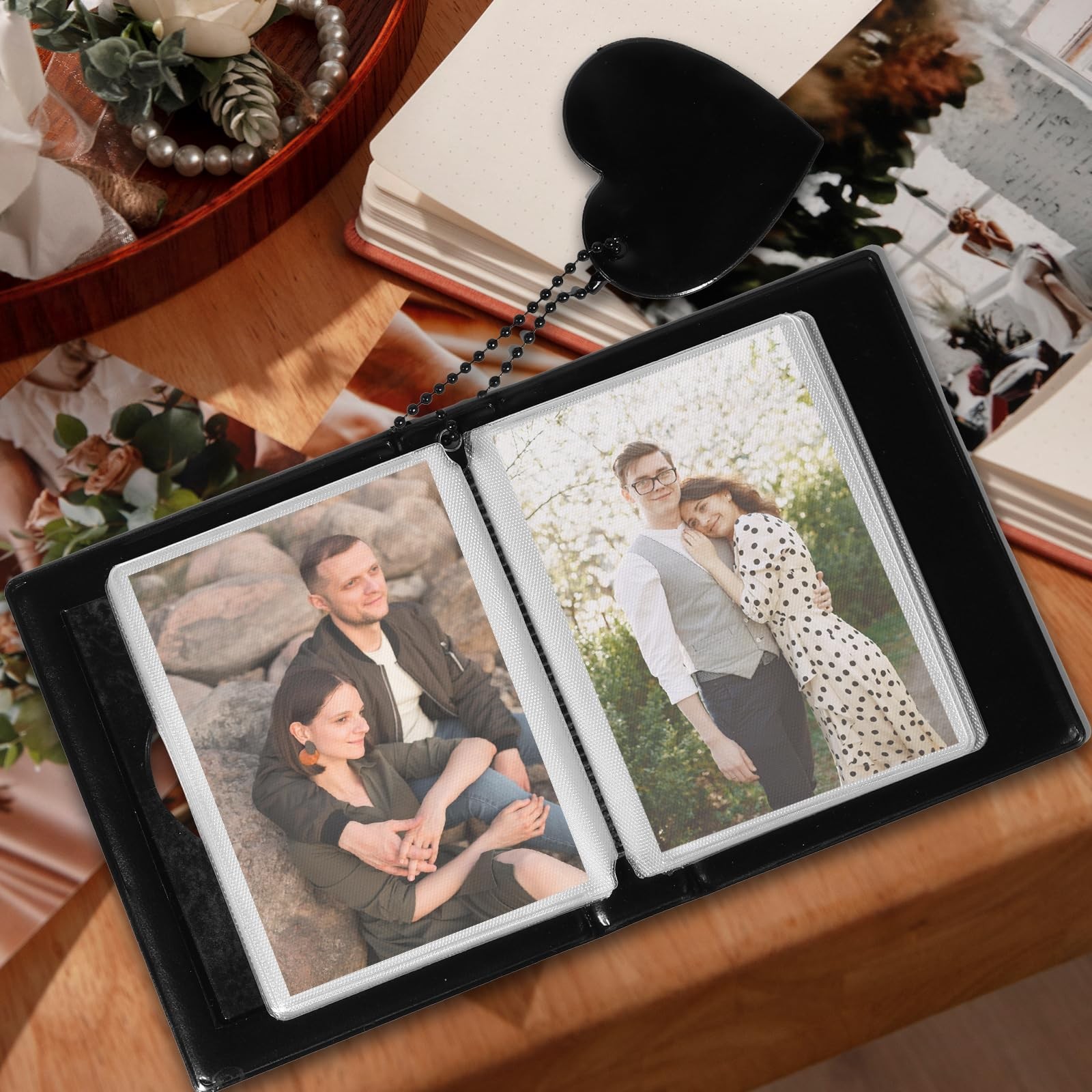 Mini Photocard Binder, 3 Inch Black Photo Album 11cm x 8.5cm, black