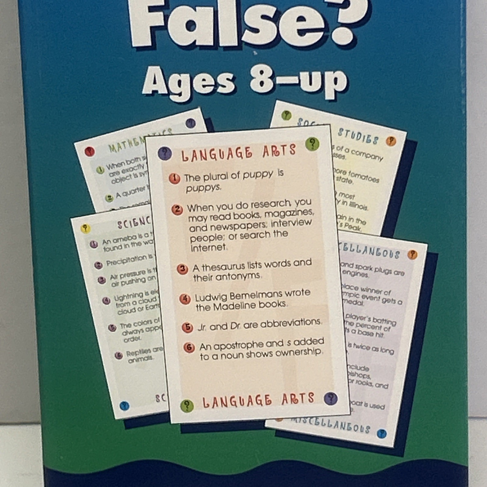 school zone true or false game cards ages 8 – up