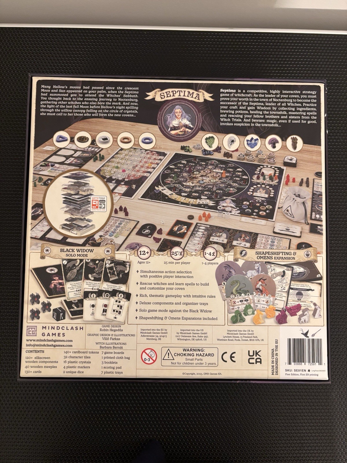 Septima Board Game Deluxe Edition with Shapeshifting and Omen Expansion