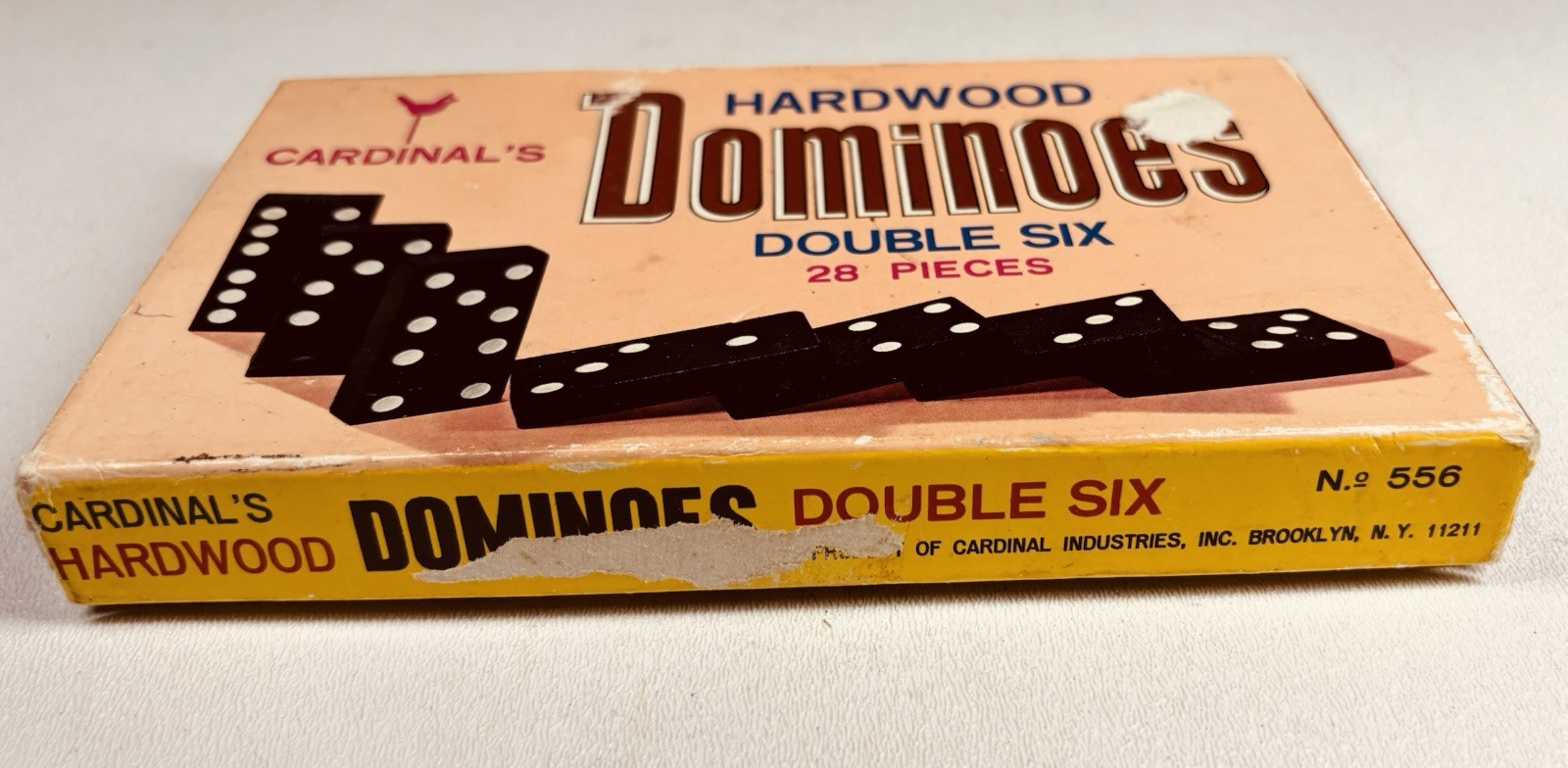Vintage Cardinal’s Hardwood Dominoes Double Six Set No. 556 w/ Box 1950s–60s