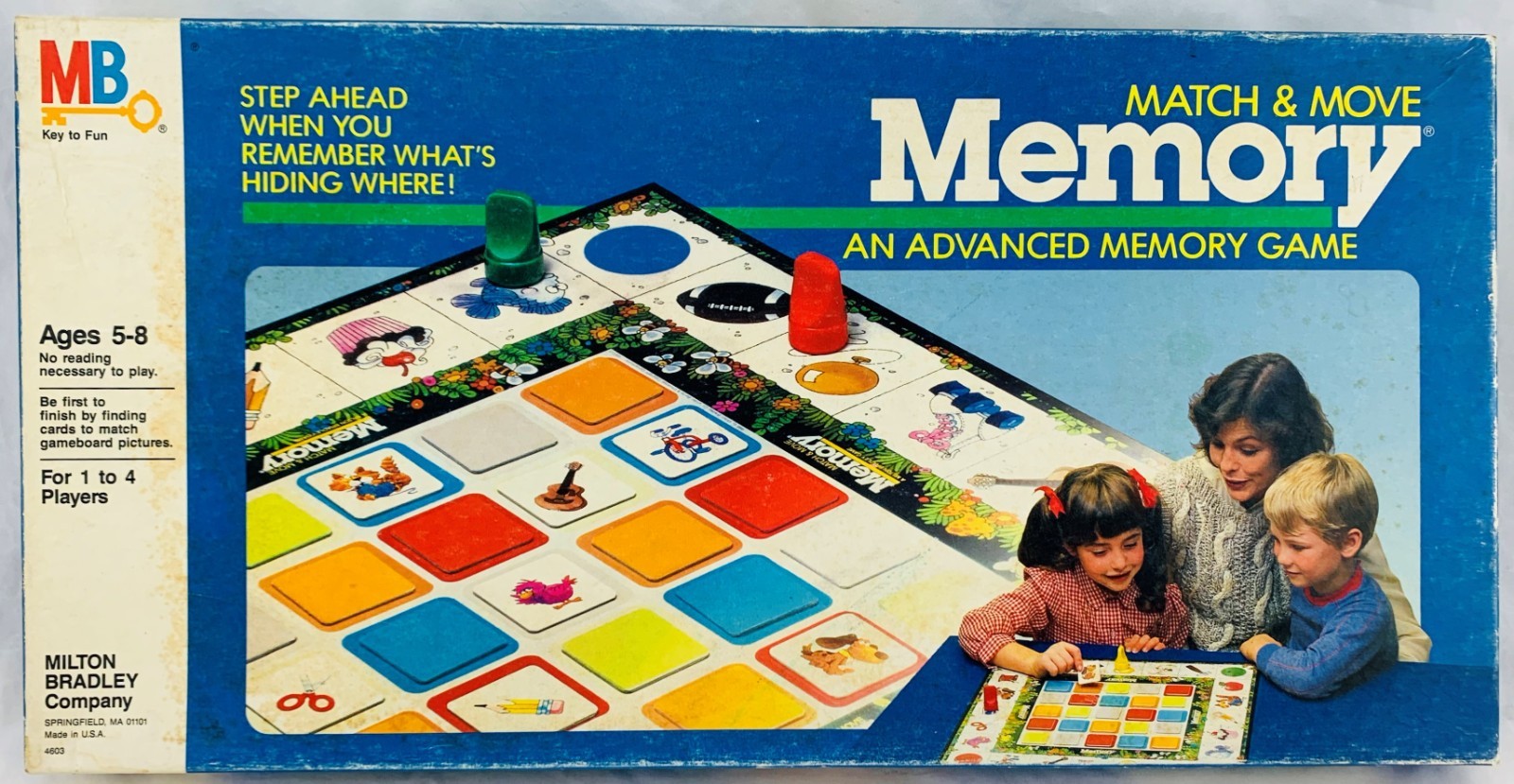 1986 Match & Move Memory Game Milton Bradley Complete in Great Cond FREE SHIP