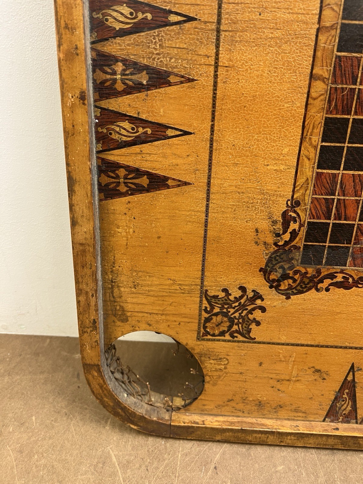 Vintage CARROM GAME BOARD Archarena original wood double sided old felt wall art