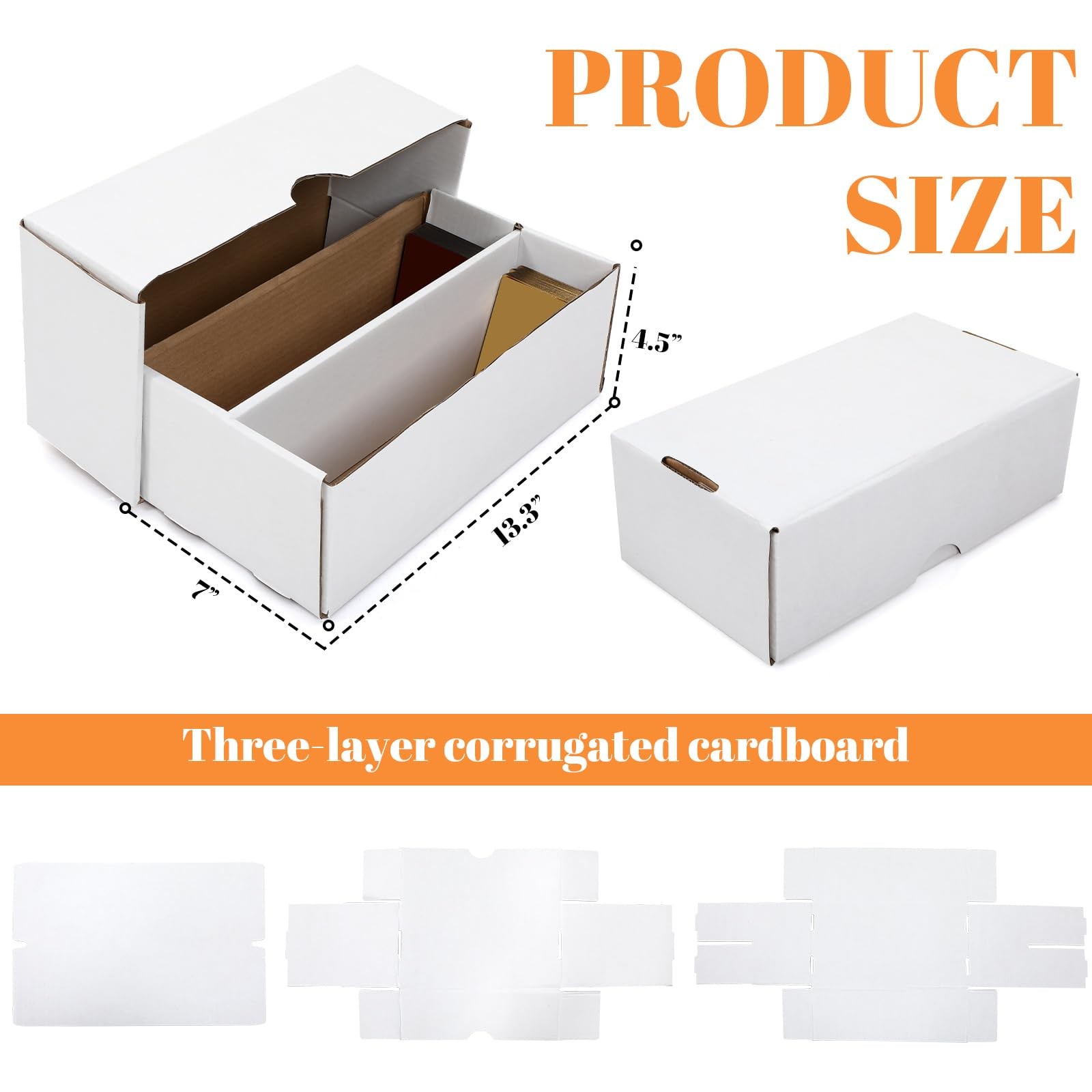 Yexiya 2 Pack 1600 Count Trading/Gaming Card Storage Box 2 Row white
