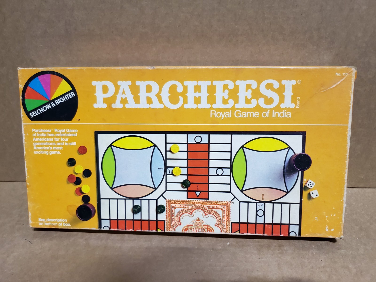 Parcheesi 1982 Vintage Royal Game of India Selchow & Righter Complete