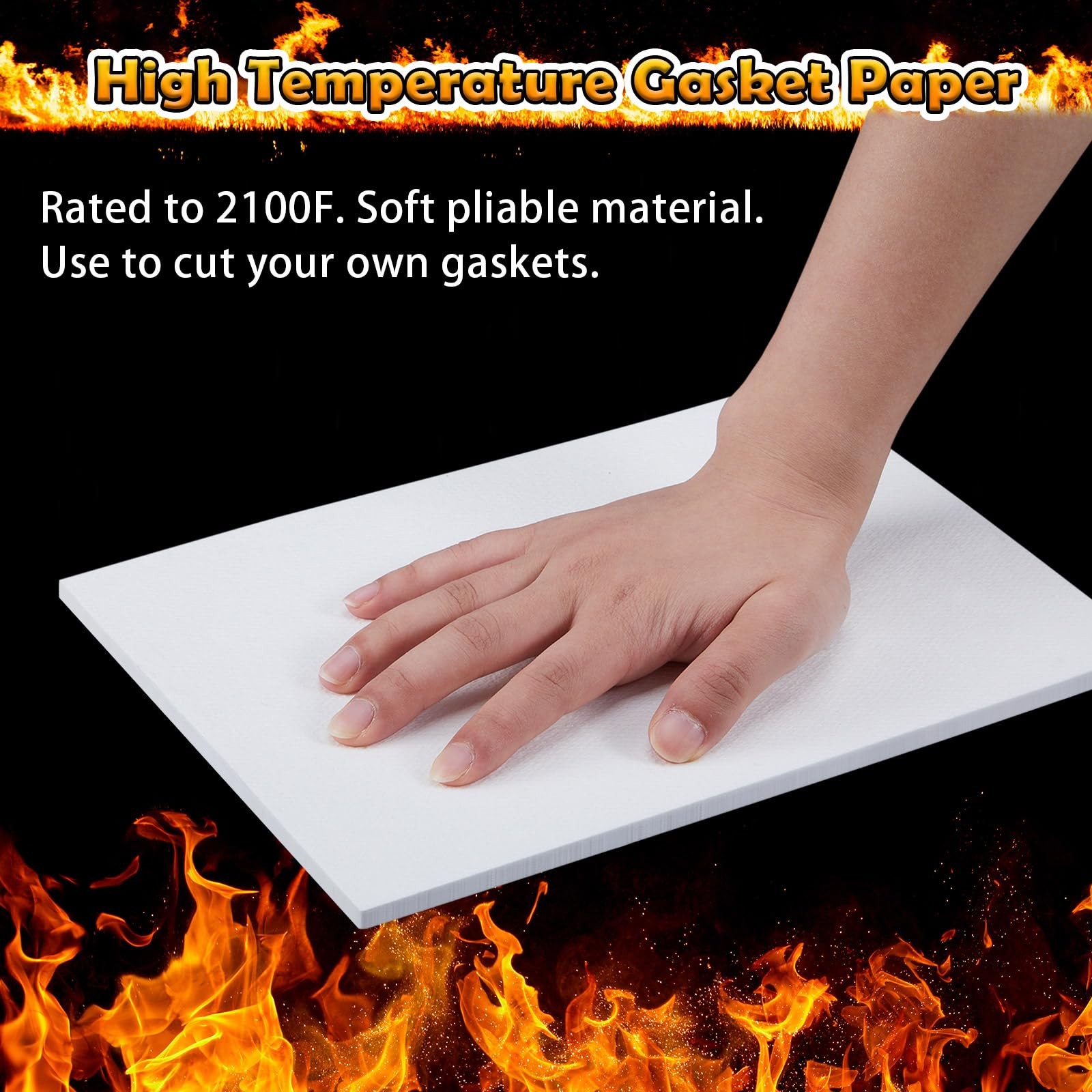 Qilery 8 Pcs High Temperature Gasket Paper 1/4″ Thick Exhaust