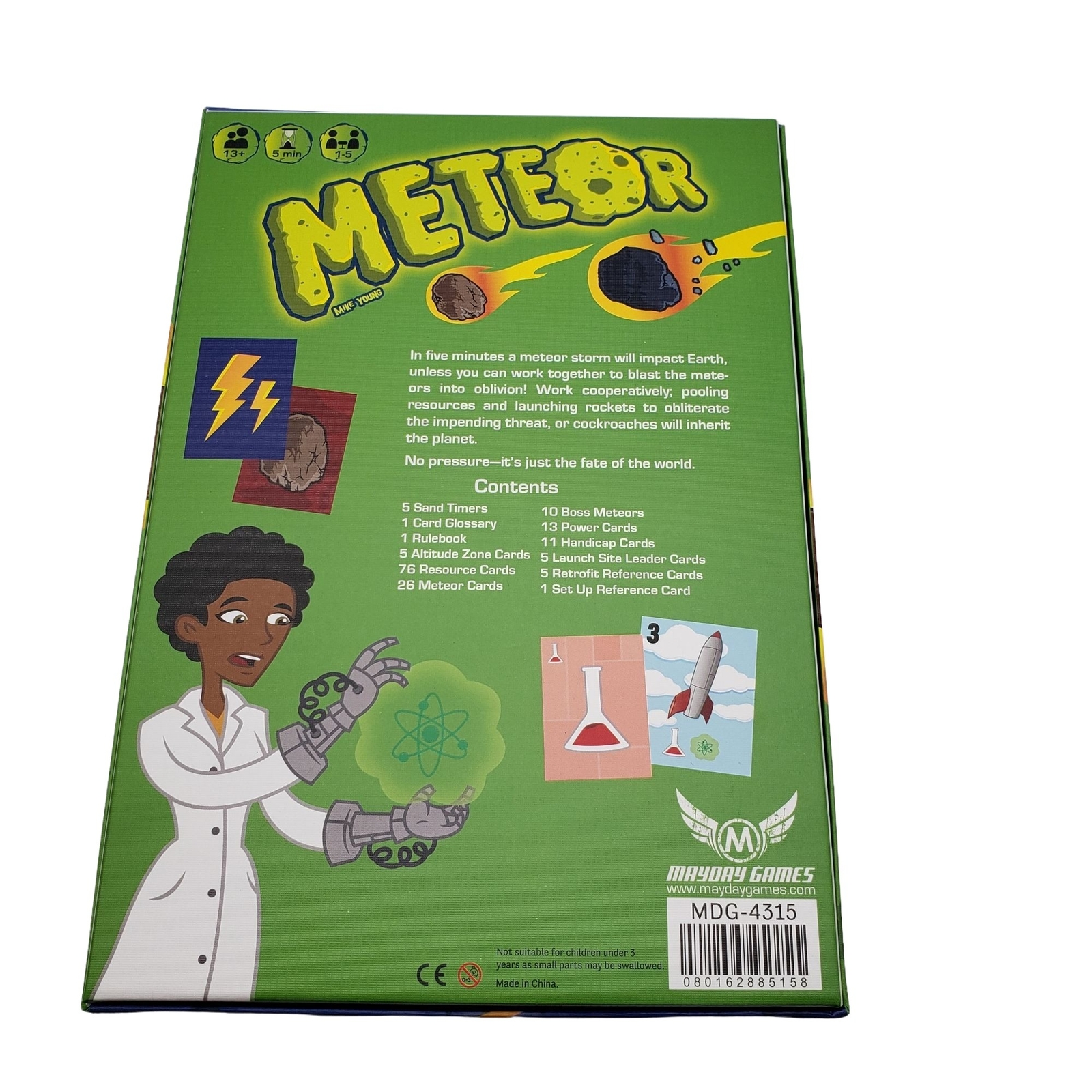 Meteor Mayday Games Co-op 1–5 Players 13+ Kickstarter Mike Young Opened Unused