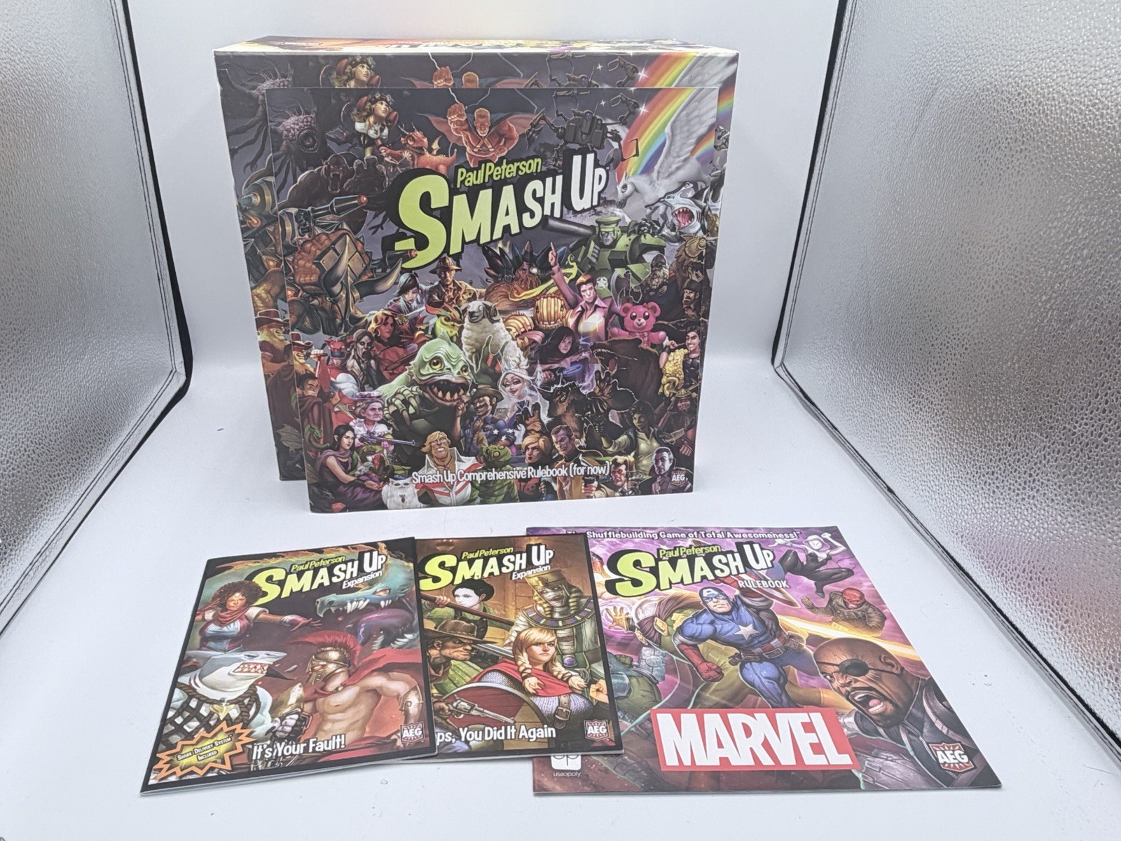AEG: Smash Up – The Bigger Geekier Box COMPLETE + 3 Expansions 19 Factions
